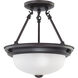 Brentwood 2 Light 11 inch Mahogany Bronze Semi-Flush Ceiling Light
