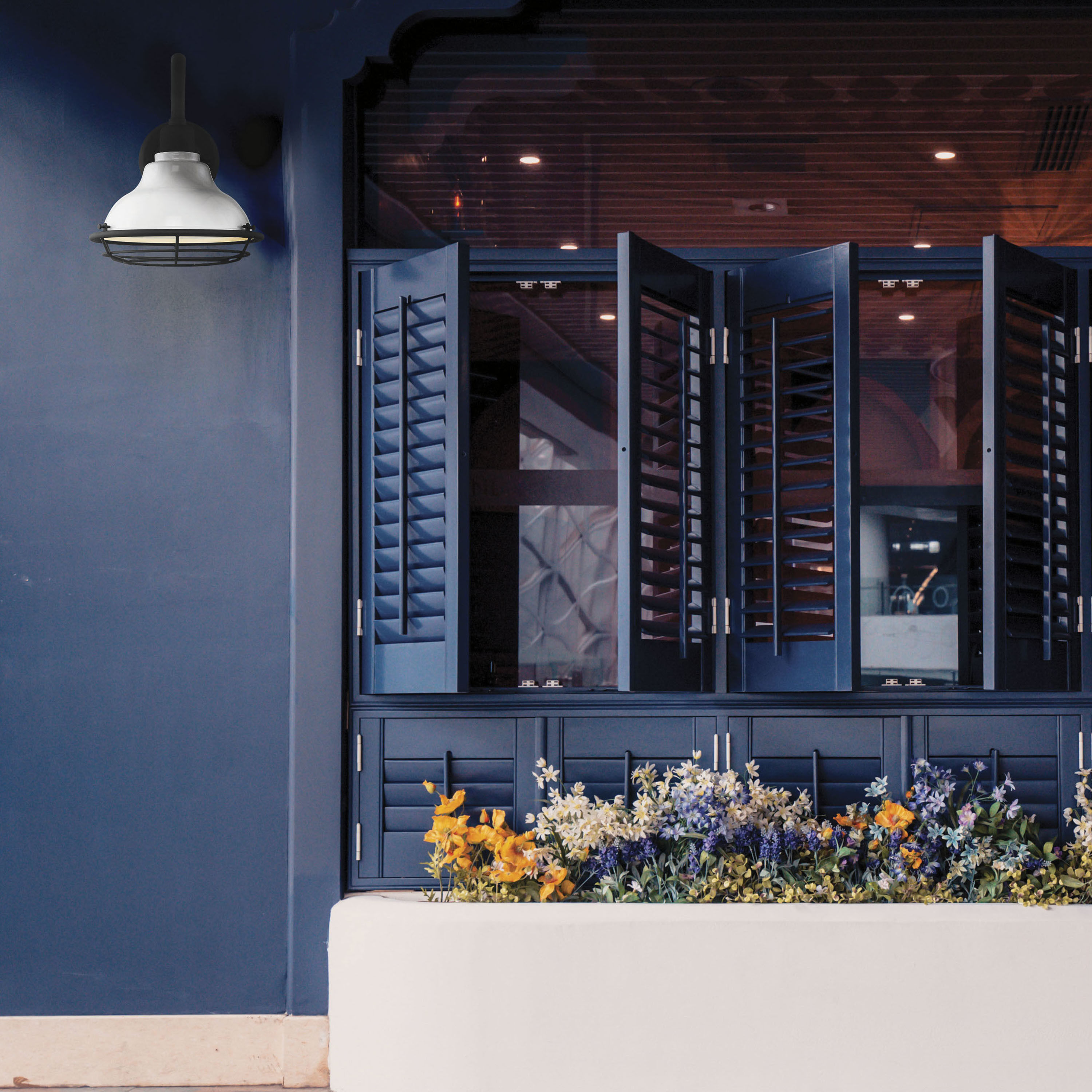 Newbridge 1 Light 12 inch Gloss White and Textured Black Outdoor Wall Fixture