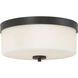 Denver 2 Light 14 inch Mahogany Bronze Flush Mount Ceiling Light