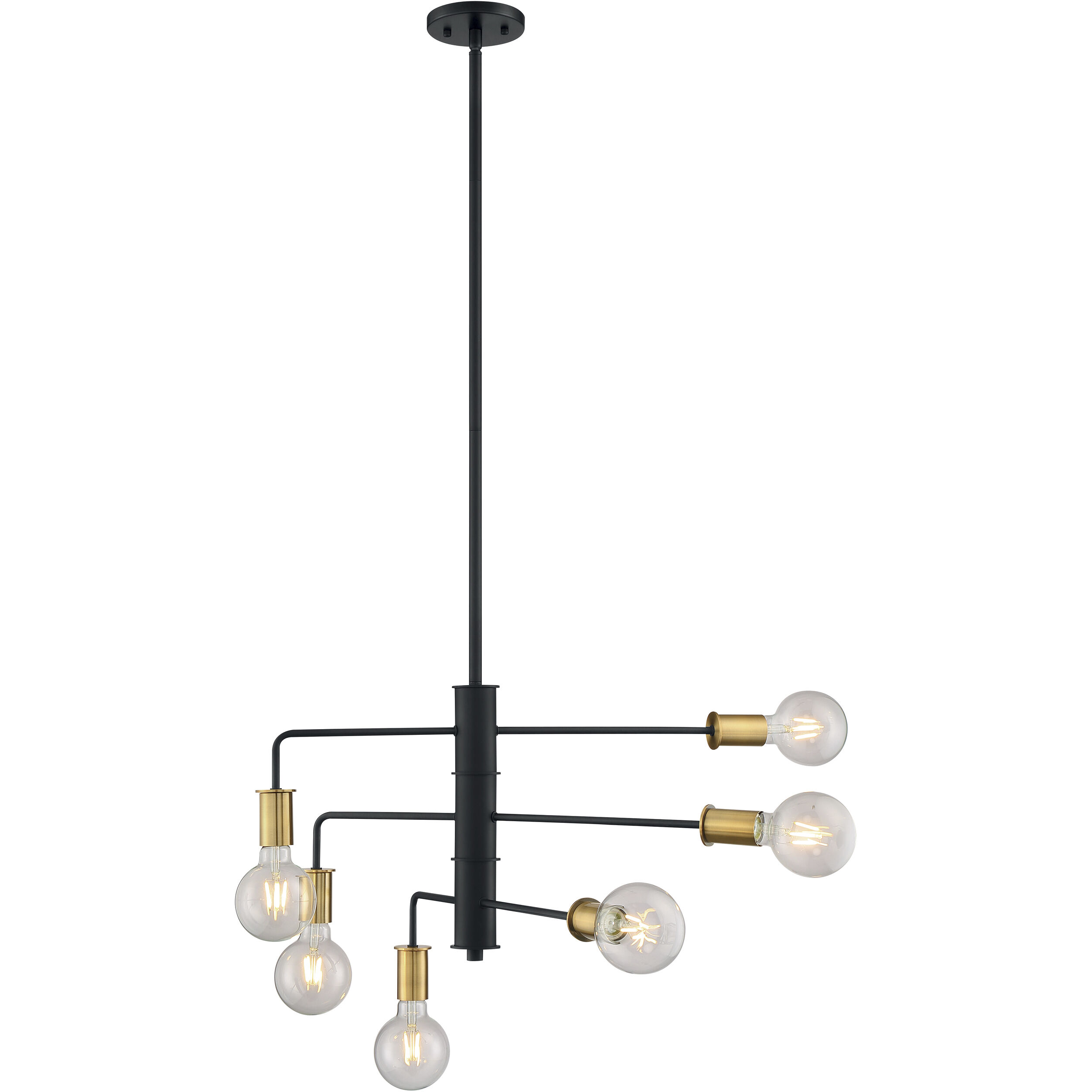 Ryder 6 Light 25 inch Black and Brushed Brass Chandelier Ceiling Light