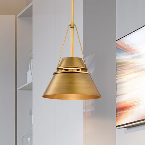 Adina 1 Light 12.75 inch Natural Brass Pendant Ceiling Light
