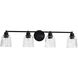 Grayson 33.5 inch Matte Black Vanity Wall Light