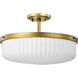 Solara 16.6 inch Natural Brass Semi Flush Mount Ceiling Light