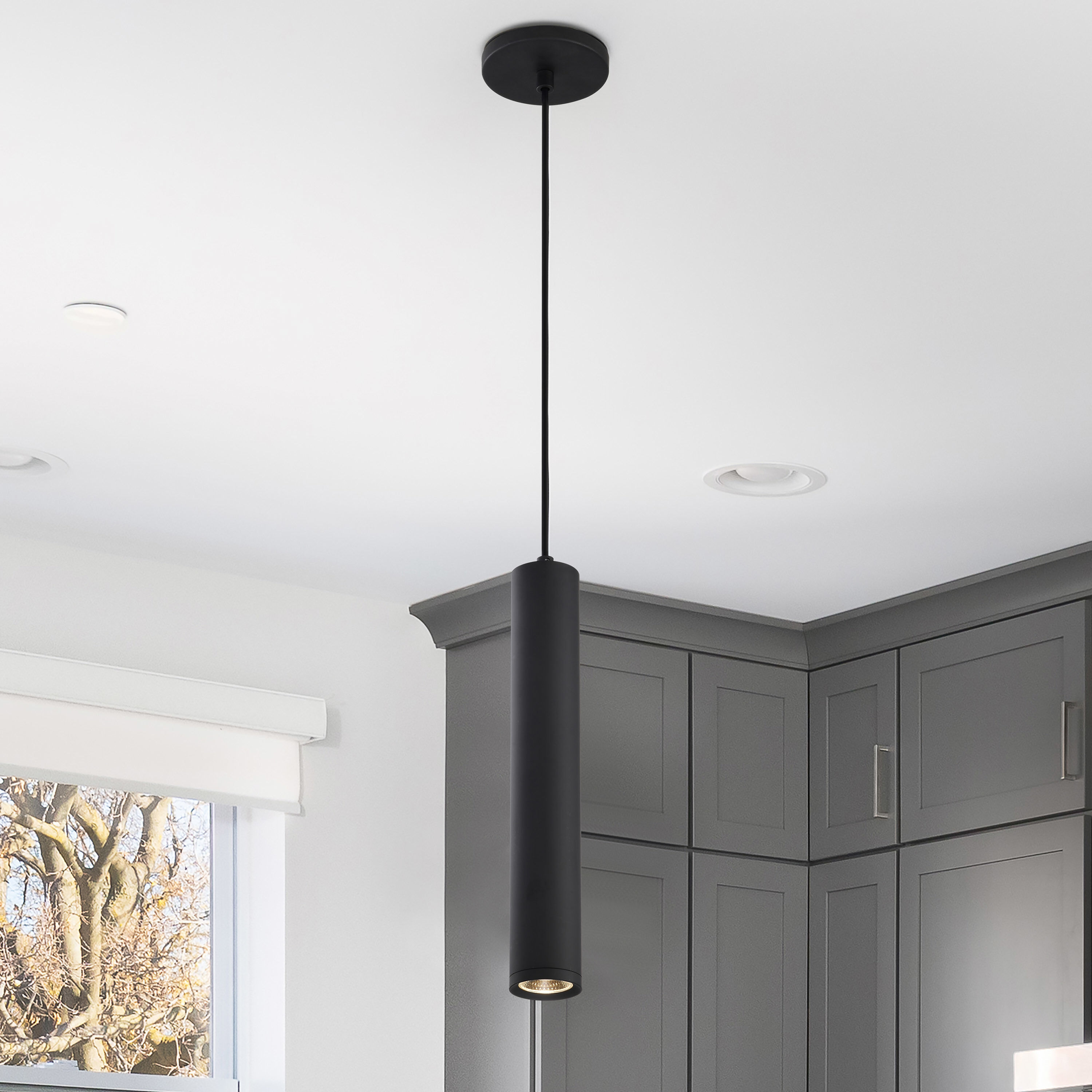 Century LED 2.56 inch Matte Black Pendant Ceiling Light