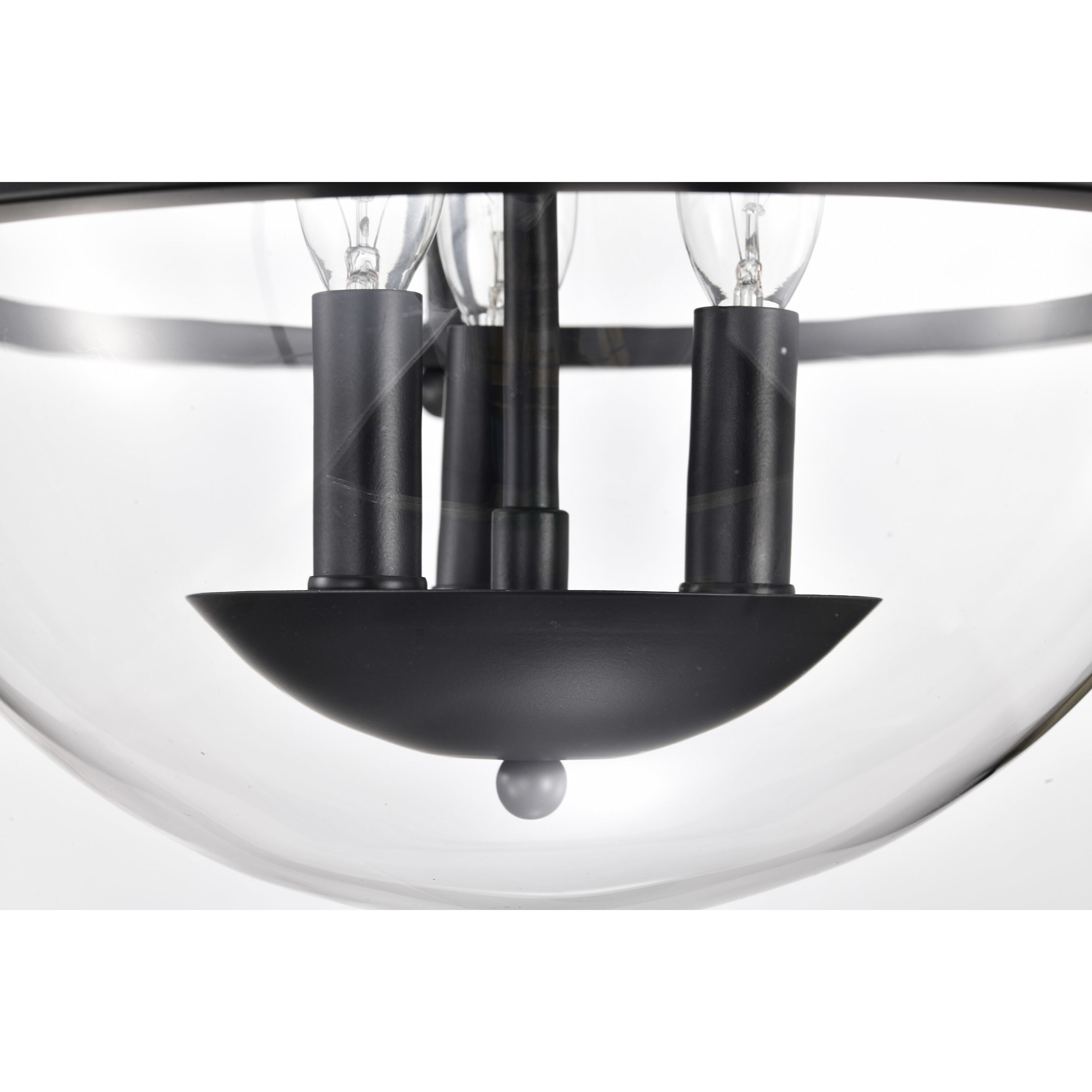 Amado 3 Light 14 inch Matte Black Semi Flush Mount Ceiling Light