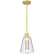 Aura LED 7.25 inch Brushed Brass Pendant Ceiling Light