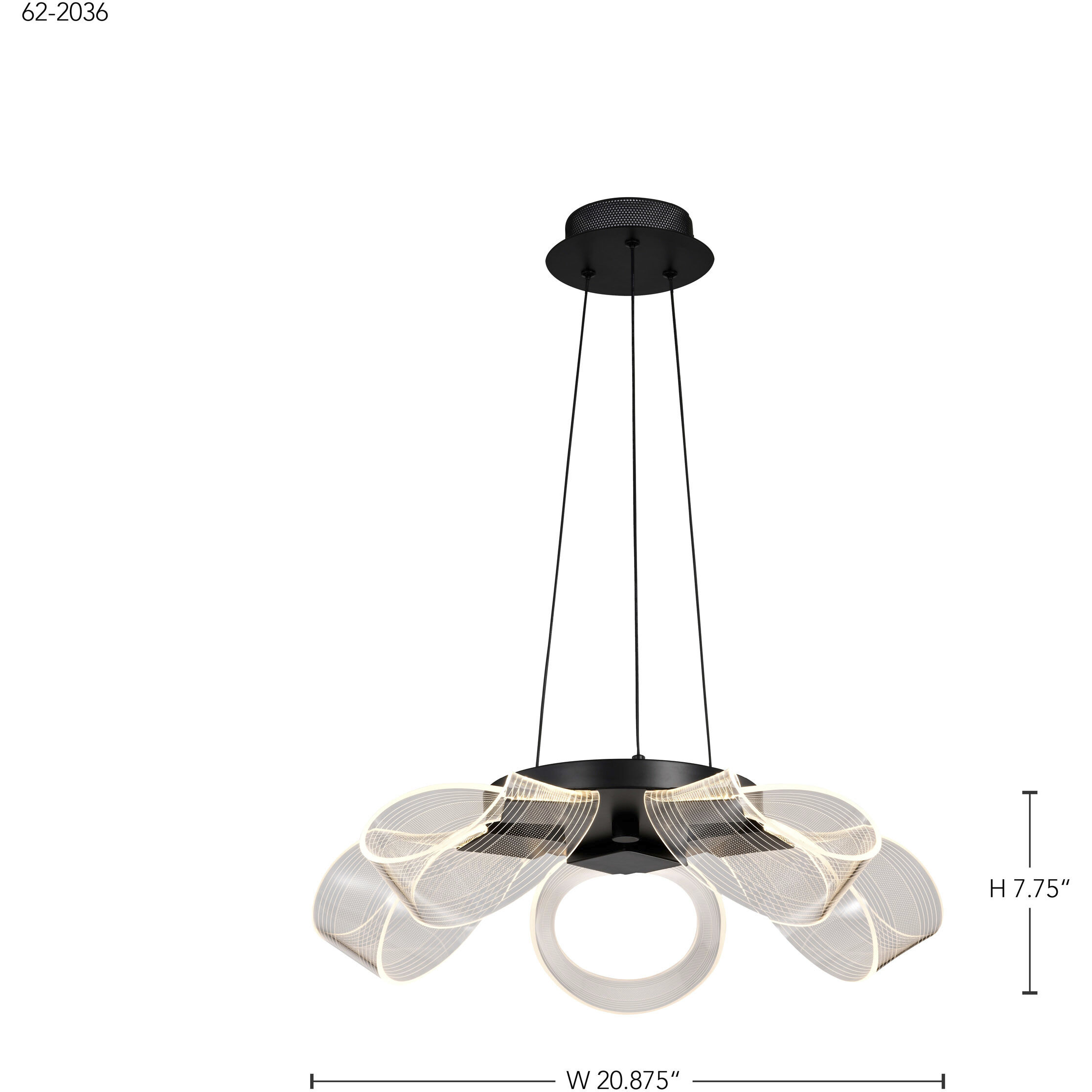 Barnett LED 20.88 inch Matte Black Chandelier Ceiling Light