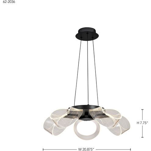 Barnett LED 20.88 inch Matte Black Chandelier Ceiling Light