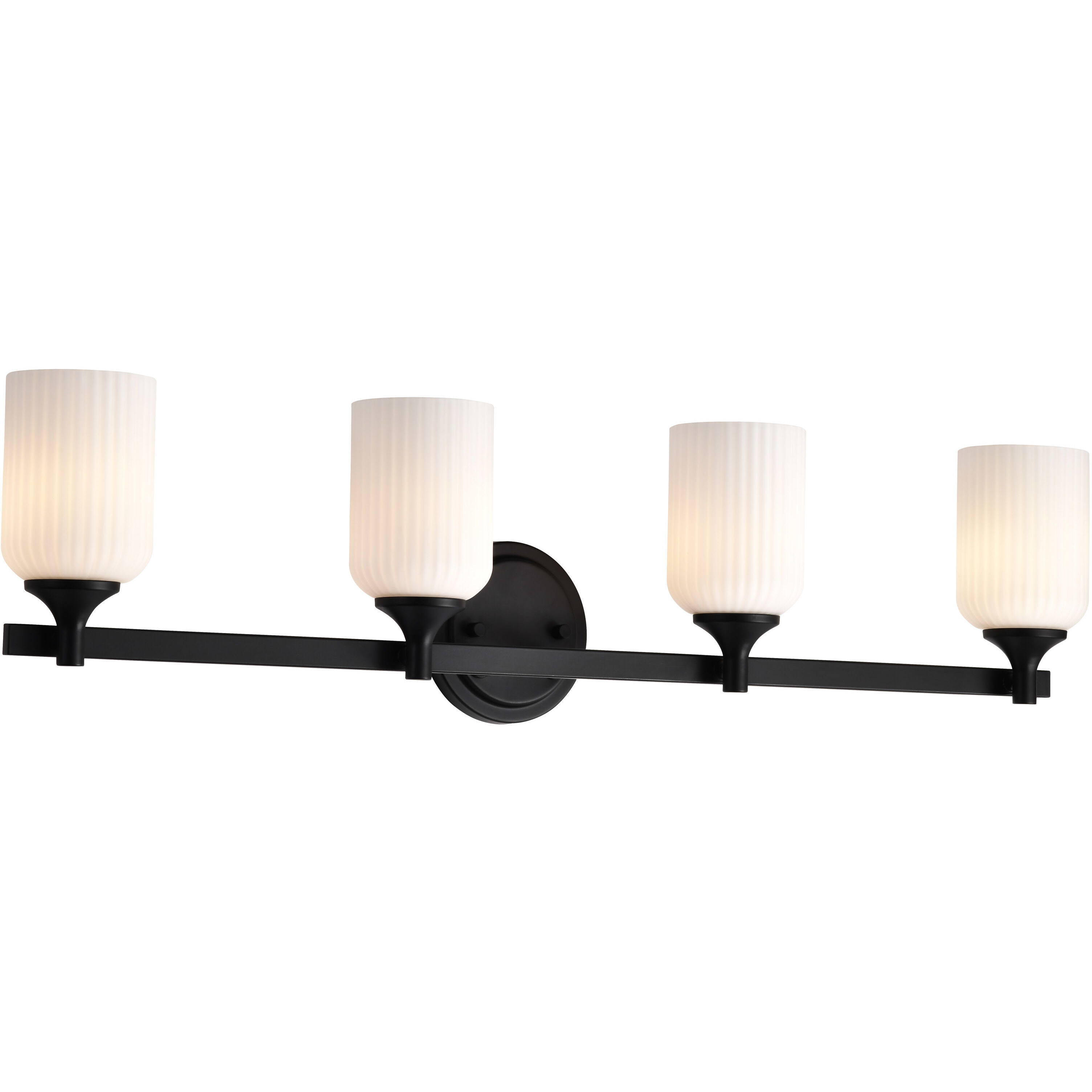 Solara 32.63 inch Matte Black Vanity Wall Light