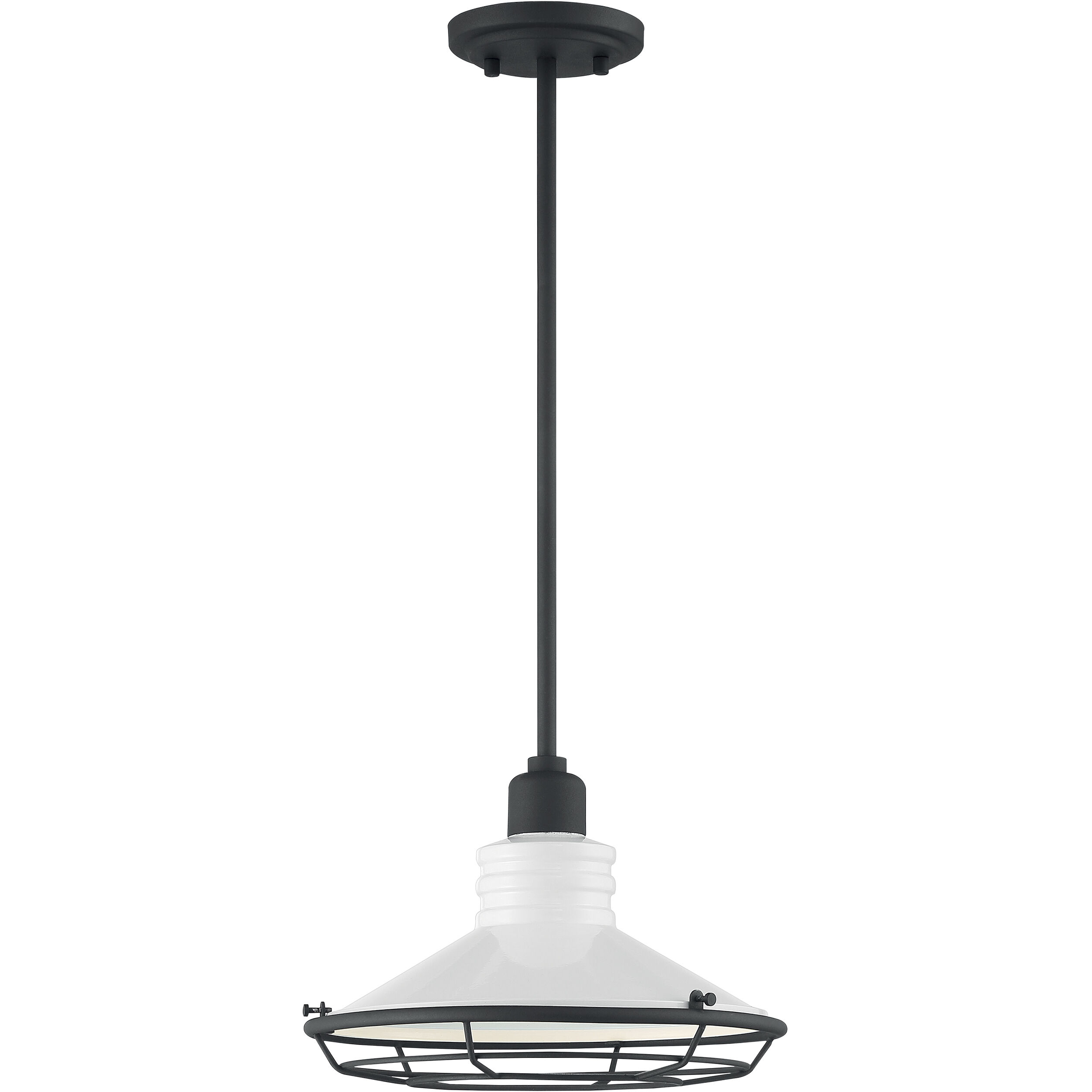 Blue Harbor 1 Light 12 inch Gloss White and Black Accents Pendant Ceiling Light