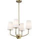 Cordello 4 Light 16 inch Vintage Brass Chandelier Ceiling Light