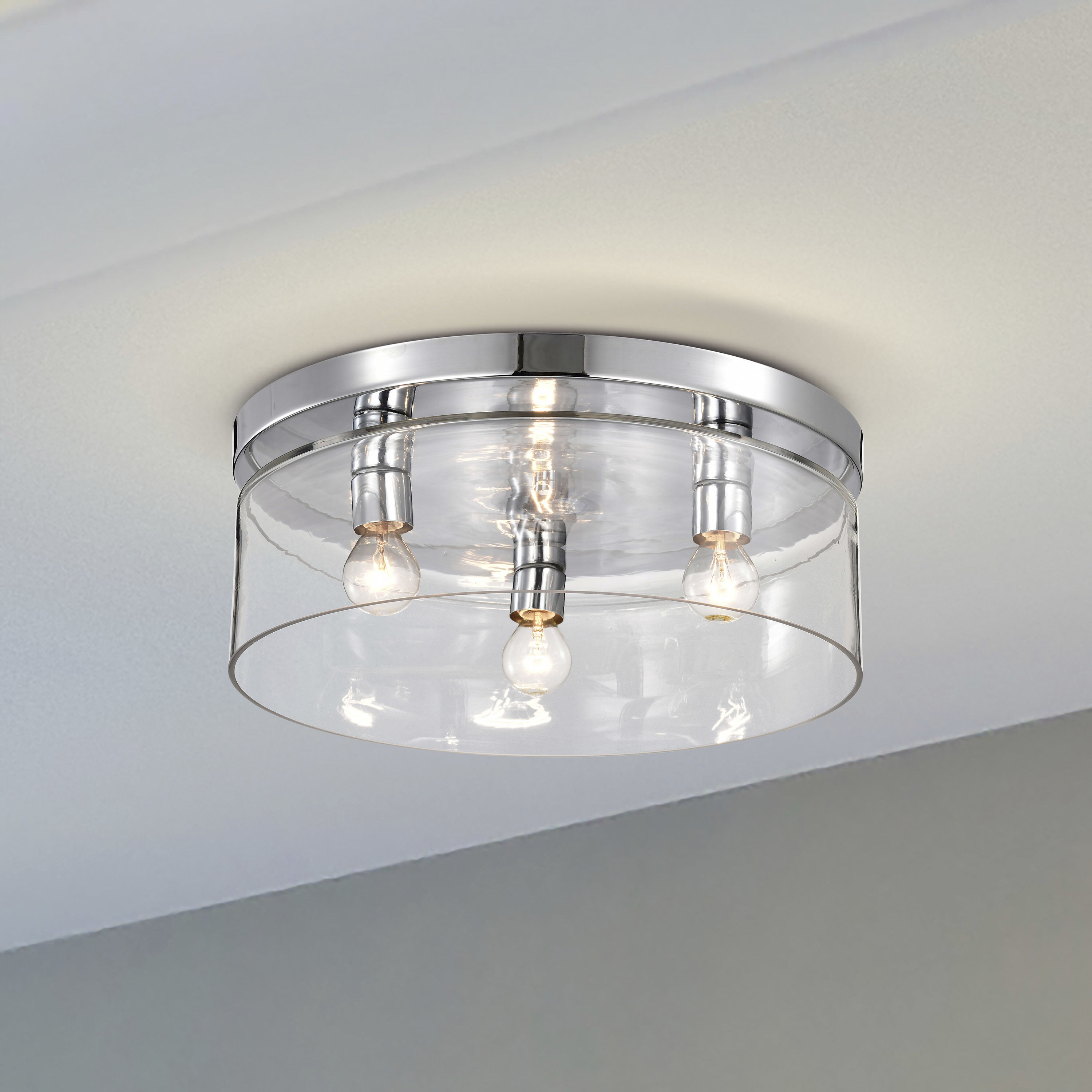 Marlowe 15 inch Polished Nickel Flush Mount Ceiling Light