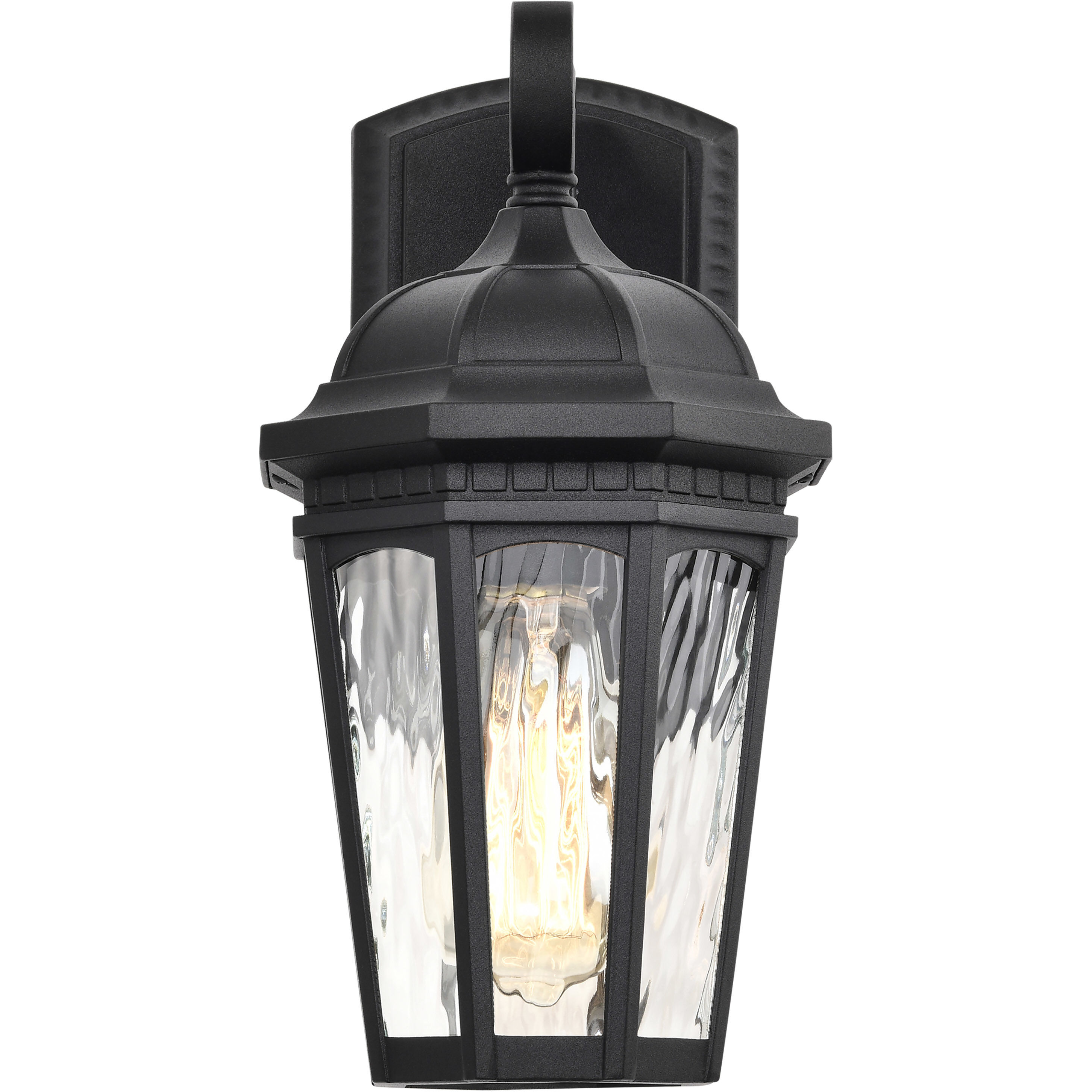 East River 12 inch Matte Black Outdoor Wall Lantern, Small