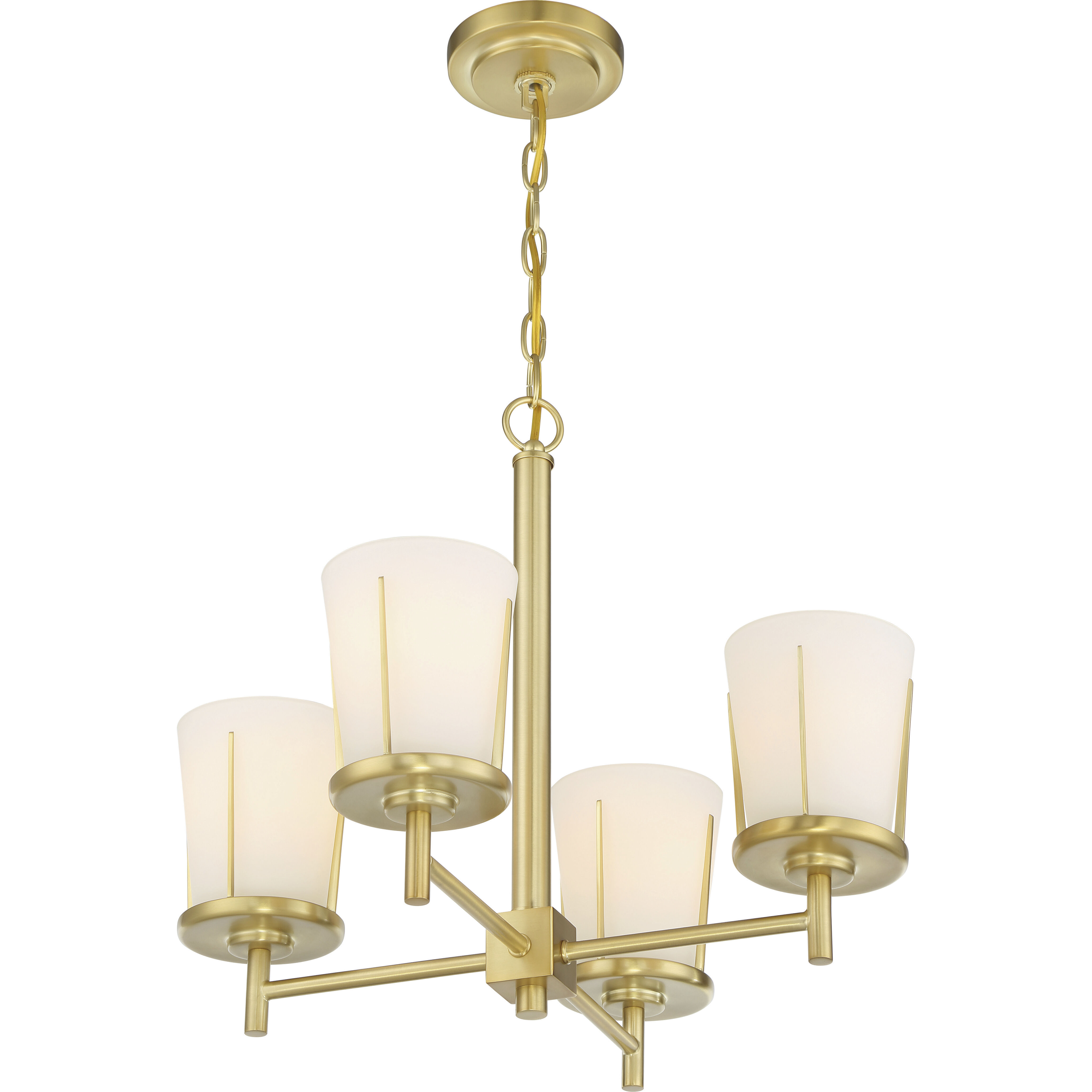 Serene 4 Light 19.5 inch Natural Brass Chandelier Ceiling Light
