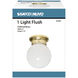 Brentwood 1 Light 6 inch Polished Brass Flush Mount Ceiling Light