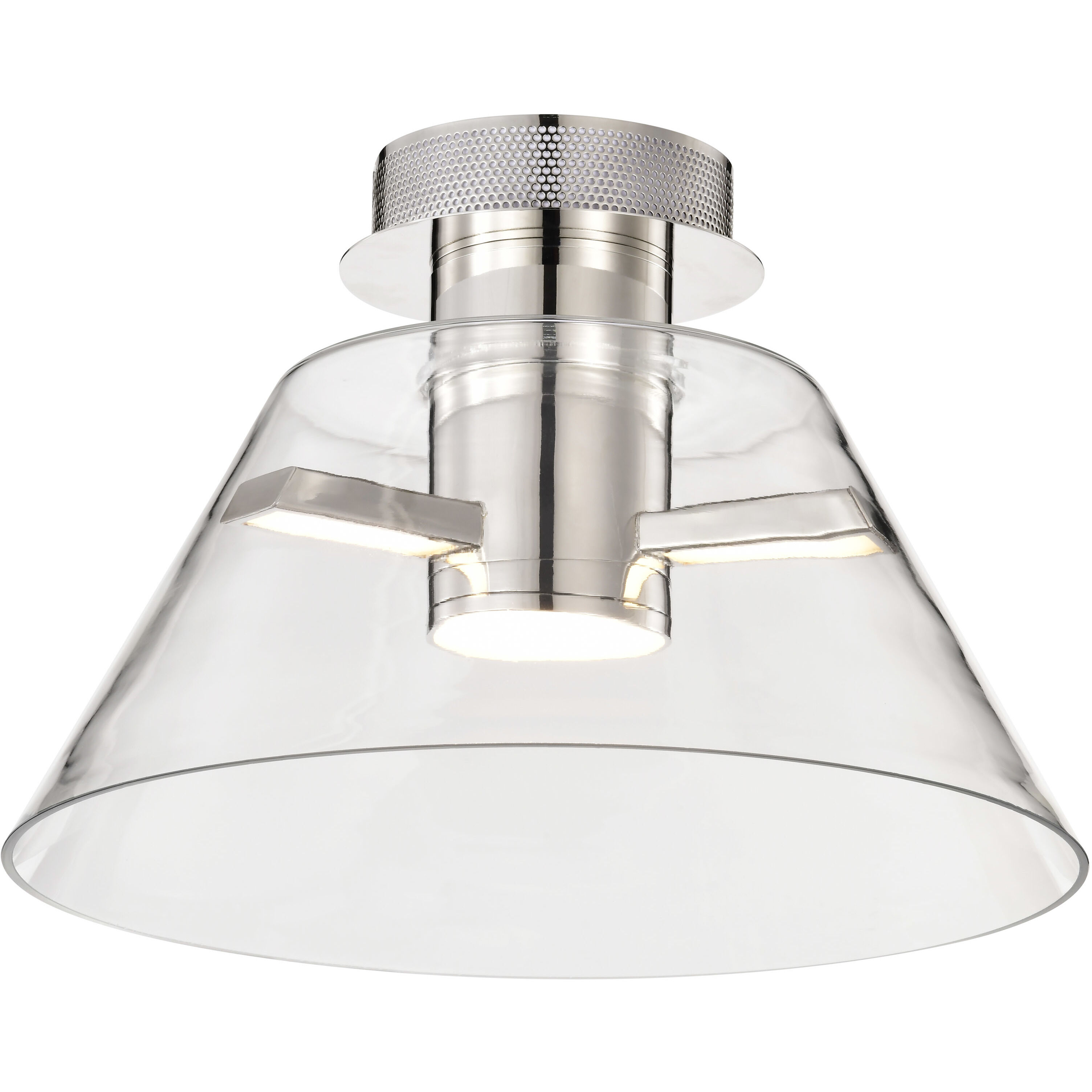 Edmond LED 13.63 inch Polished Nickel Semi Flush Mount Ceiling Light