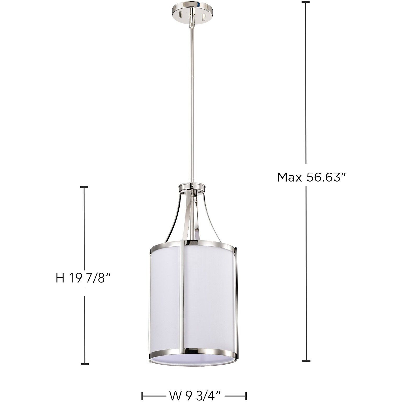 Easton 1 Light 9.75 inch Polished Nickel Pendant Ceiling Light