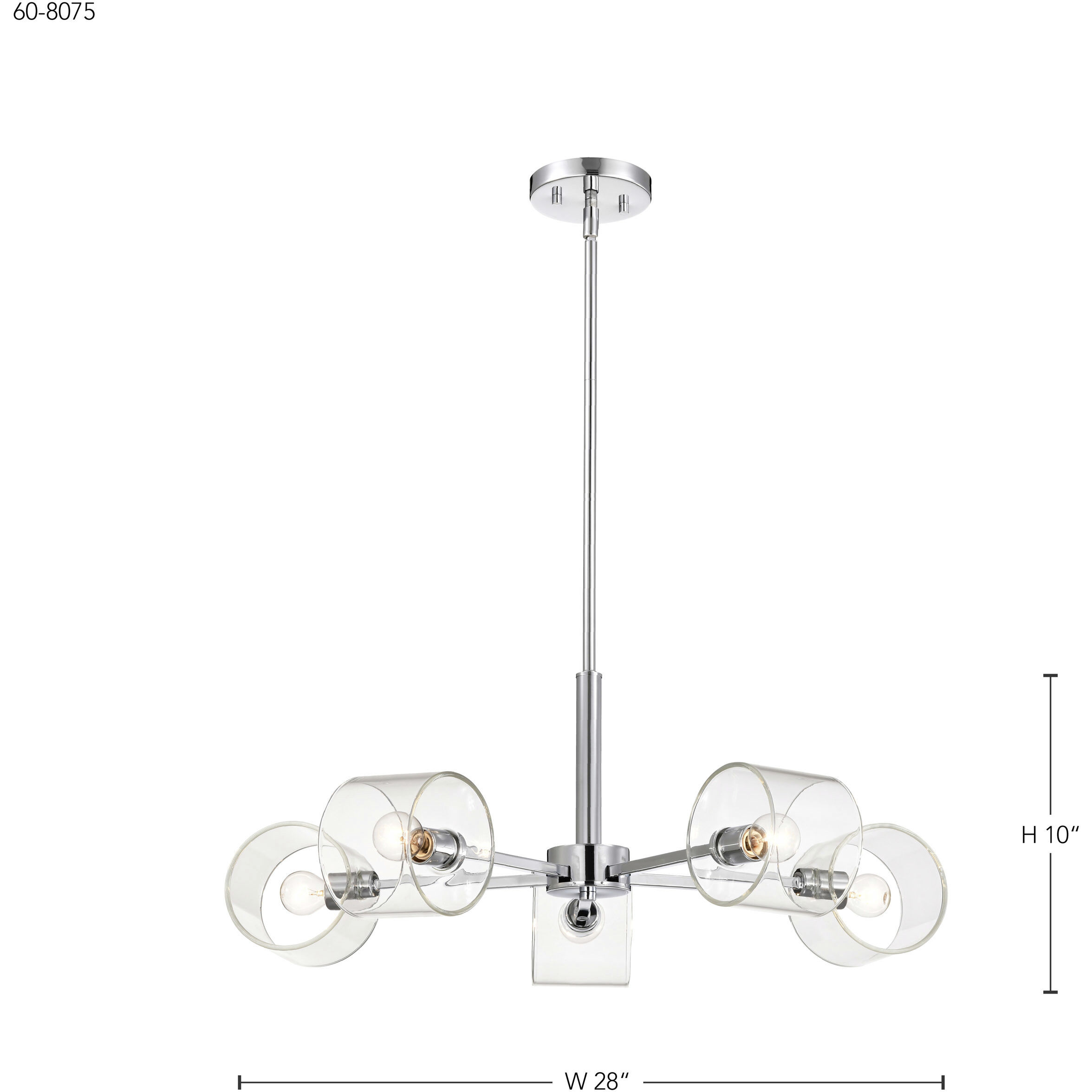 Marlowe 5 Light 28 inch Polished Nickel Chandelier Ceiling Light