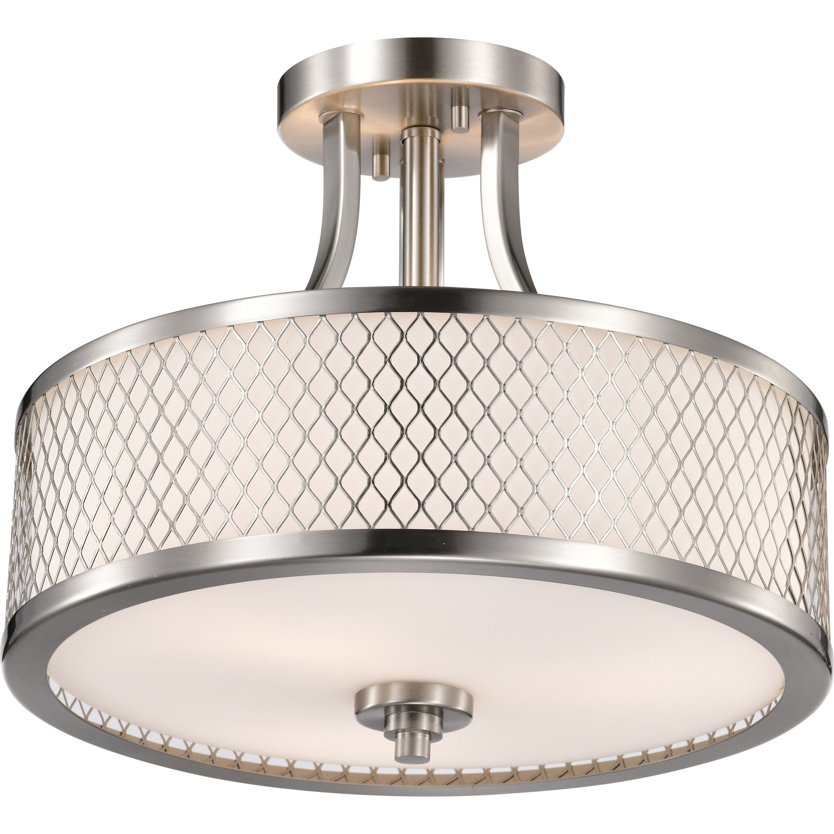 Nuvo 60 4692 Fusion 3 Light 14 inch Brushed Nickel and Frosted