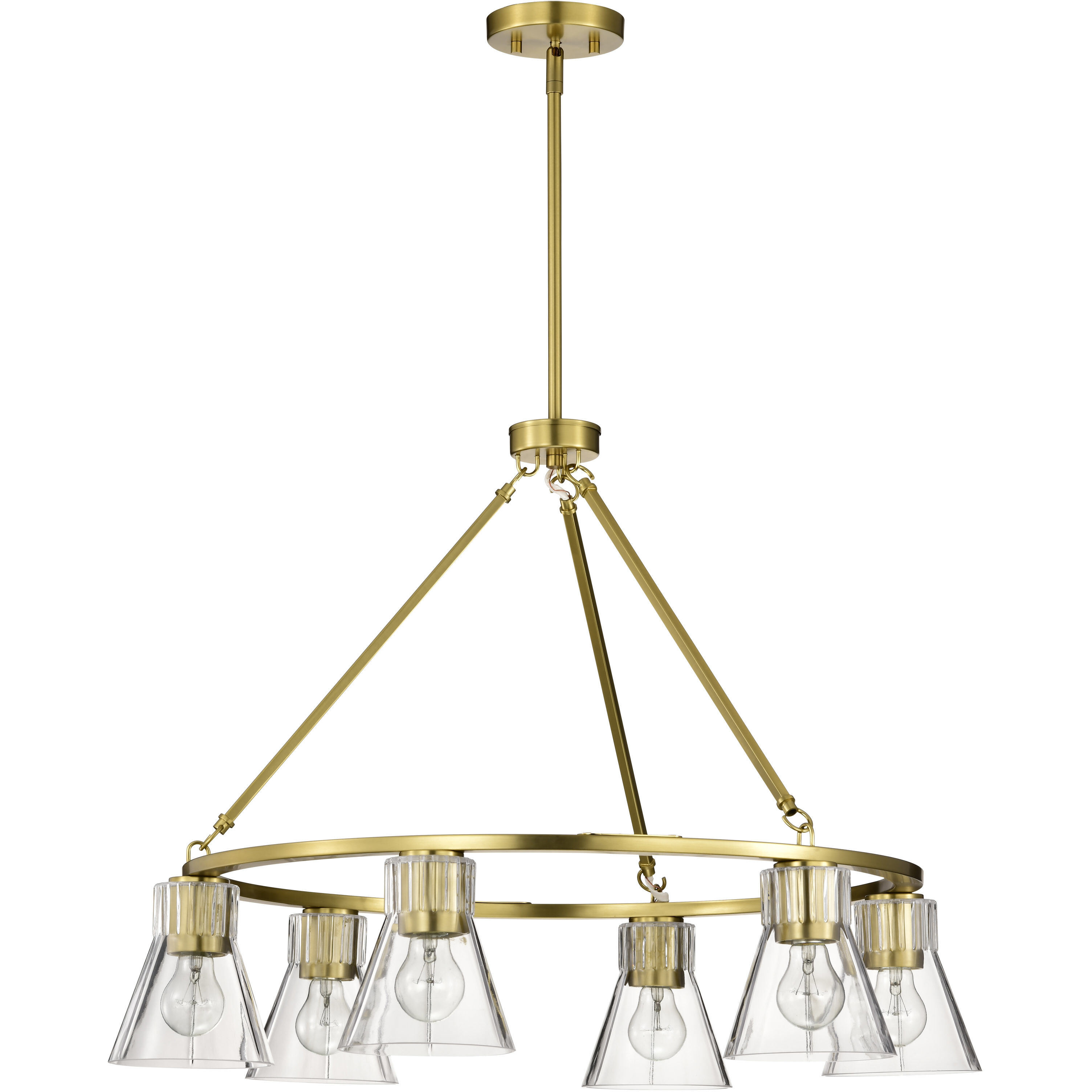 Gianna 30 inch Vintage Brass Chandelier Ceiling Light