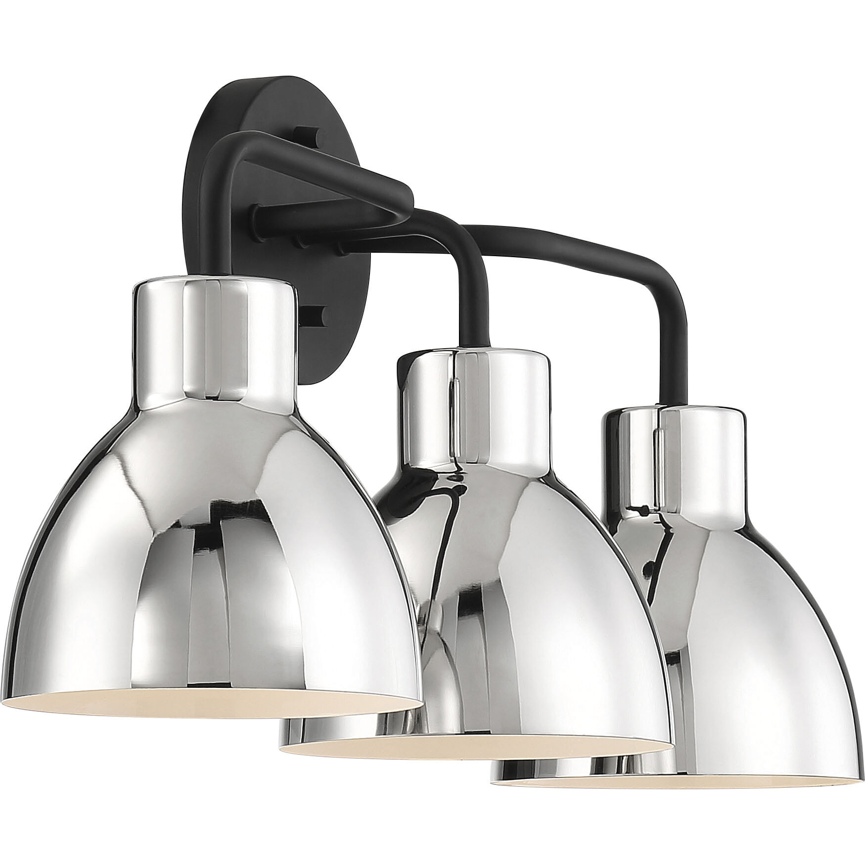 Sloan 3 Light 22 inch Matte Black and Polished Nickel Vanity Light Wall Light