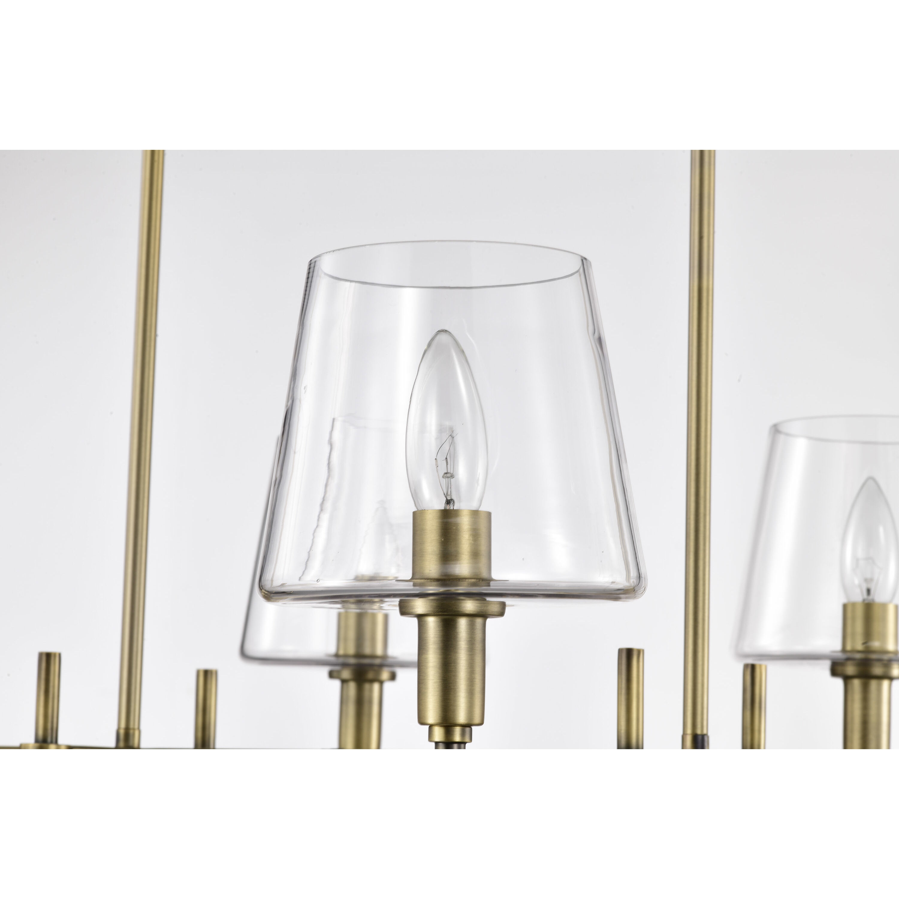 Brookside 6 Light 25 inch Vintage Brass Island Pendant Ceiling Light