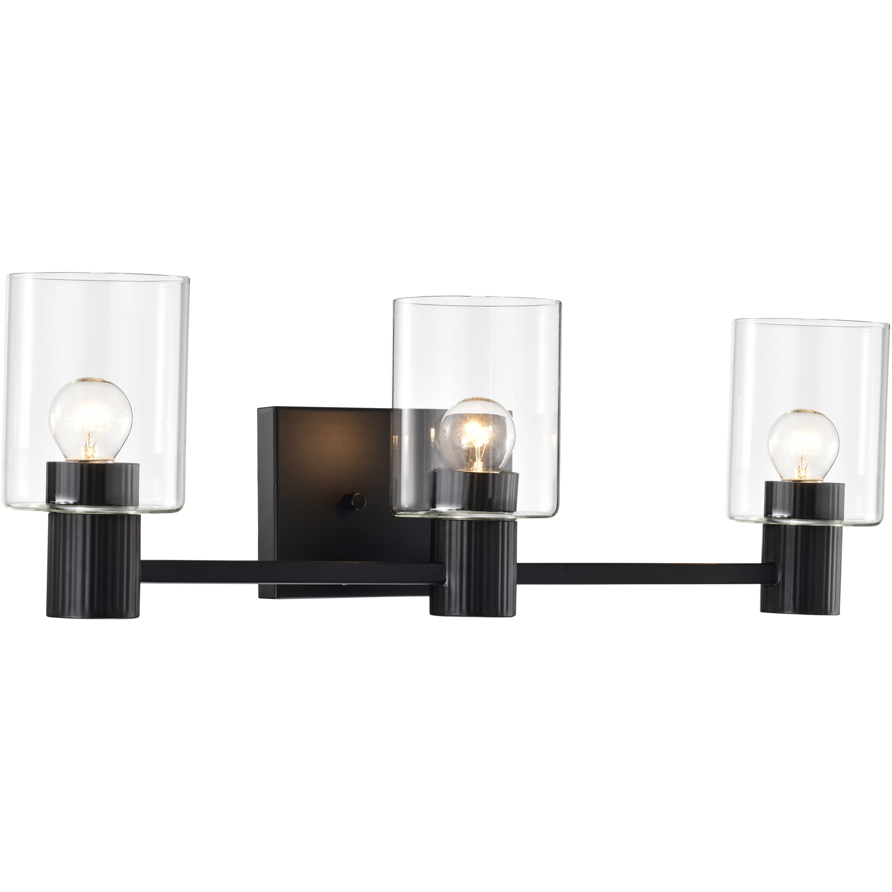 Clarksville 3 Light 24 inch Matte Black Vanity Light Wall Light