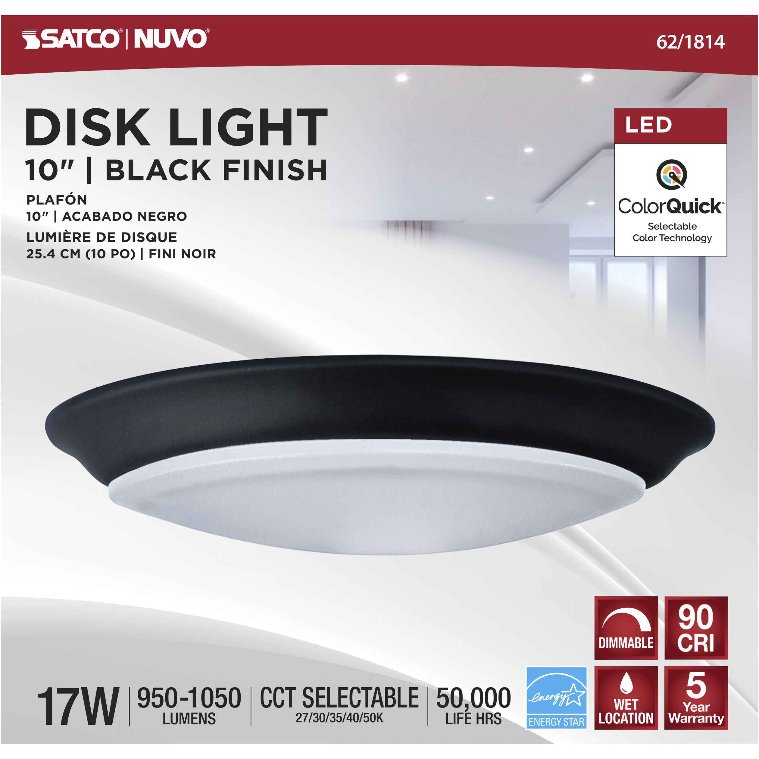 Brentwood Integrated LED Black LED Disk