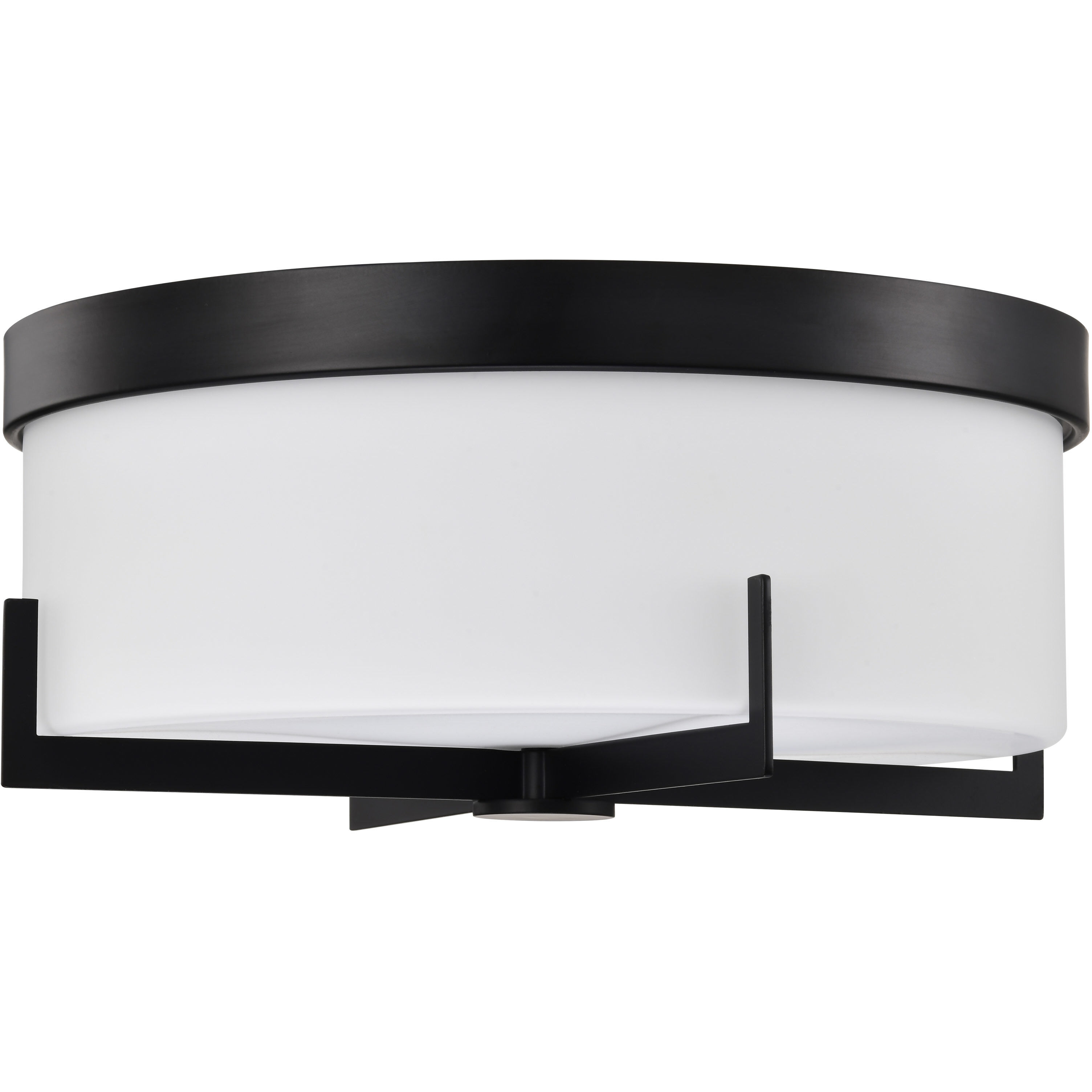 Roselle 14.38 inch Matte Black Flush Mount Ceiling Light