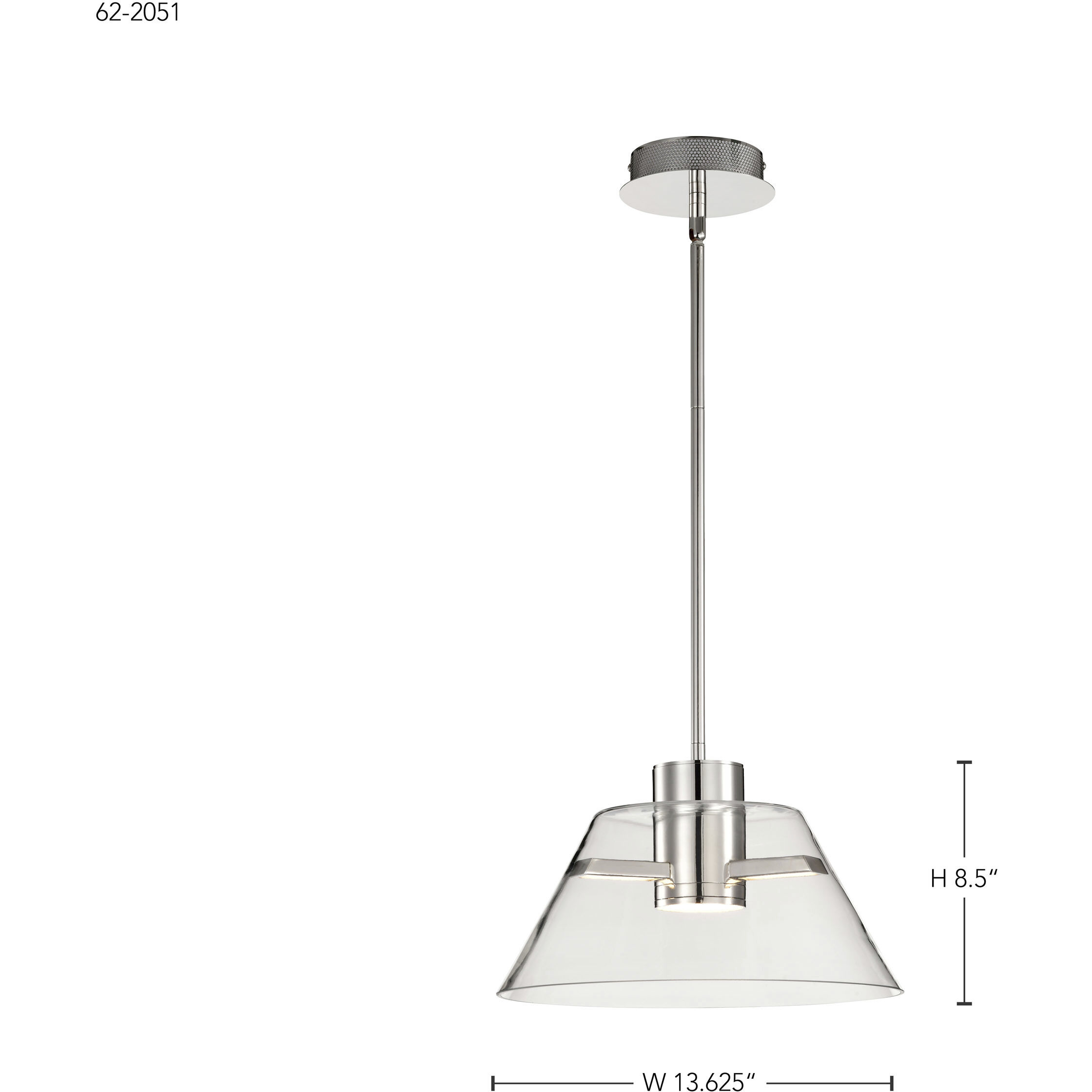 Edmond LED 13.63 inch Polished Nickel Pendant Ceiling Light