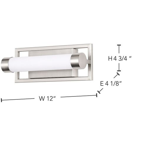 Canal LED 12 inch Brushed Nickel Bath Vanity Light Wall Light