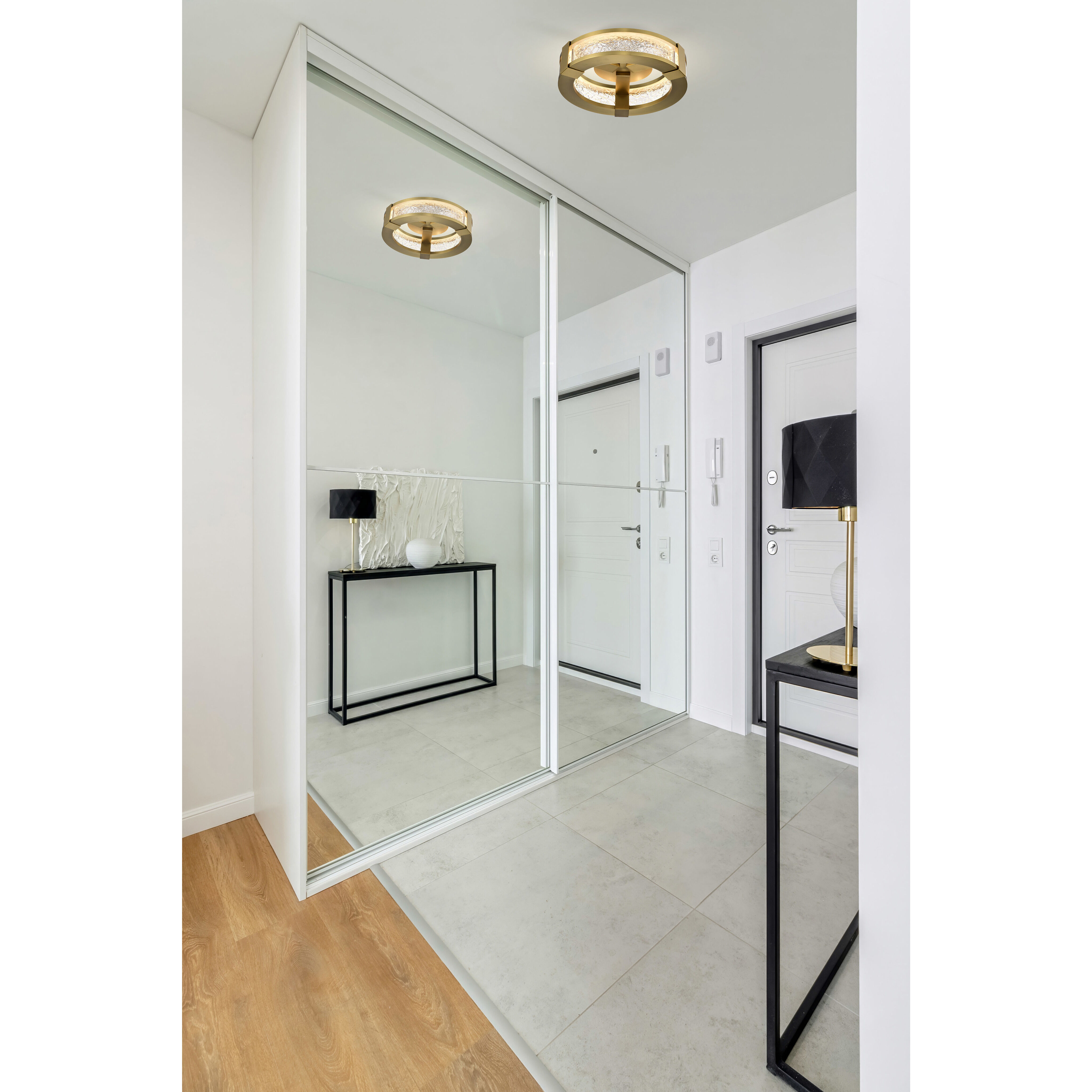 Darrow LED 13.25 inch Vintage Brass Flush Mount Ceiling Light