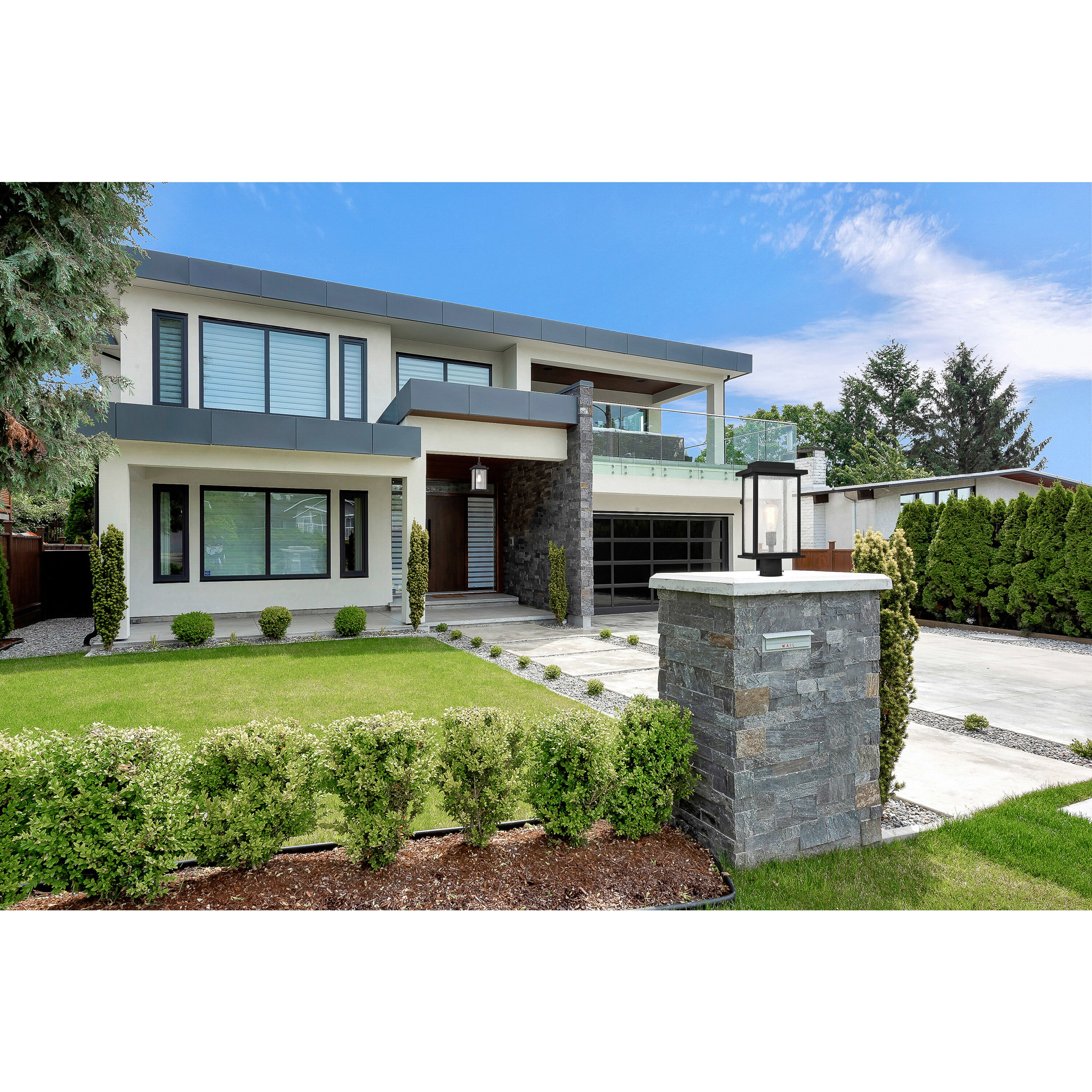 Sullivan 17 inch Matte Black Post Lantern