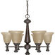 Mericana 6 Light 25.25 inch Old Bronze and Amber Chandelier Ceiling Light
