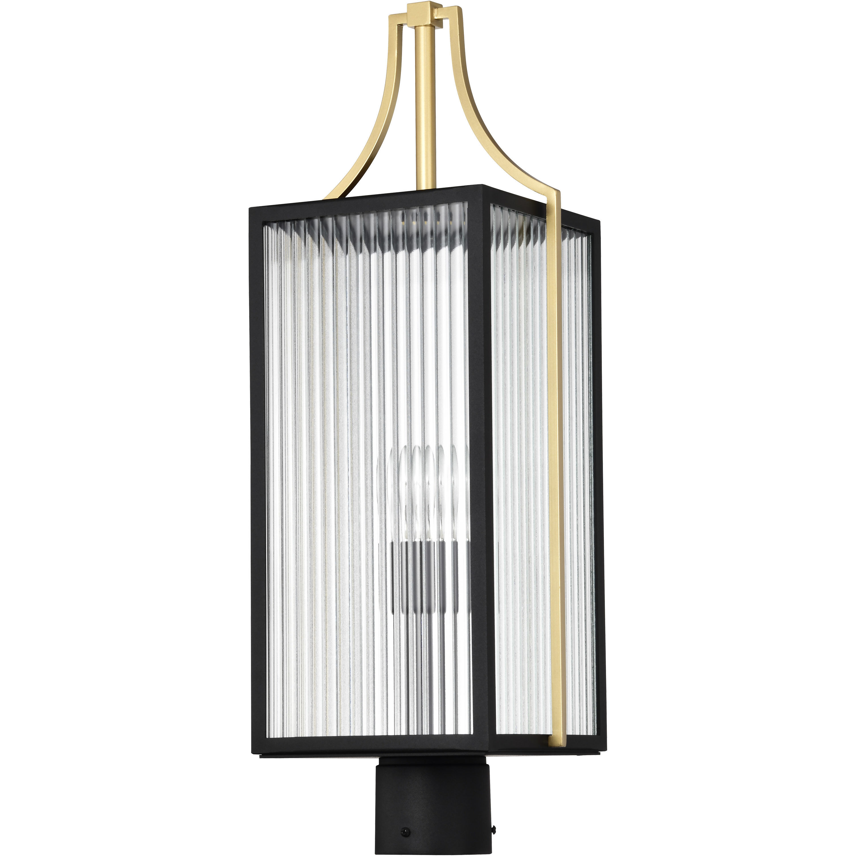 Holden 24.38 inch Black and Gold Outdoor Post Light