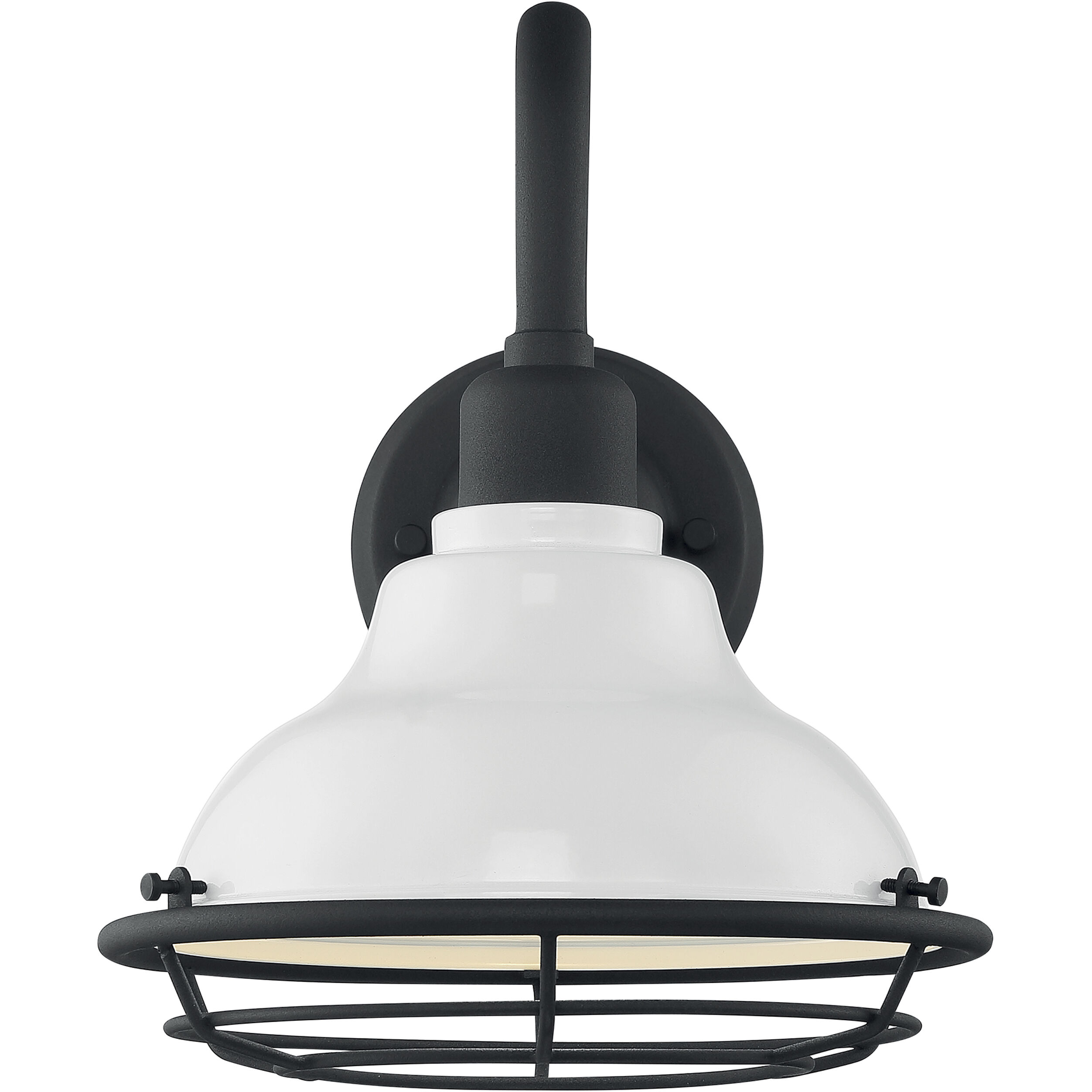 Newbridge 1 Light 12 inch Gloss White and Textured Black Outdoor Wall Fixture