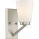 Nome 1 Light 4.75 inch Brushed Nickel Vanity Light Wall Light