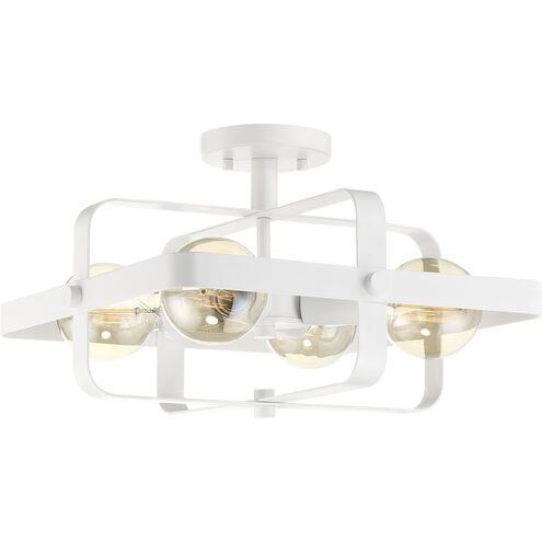 Prana 4 Light 16 inch White Flush Mount Ceiling Light