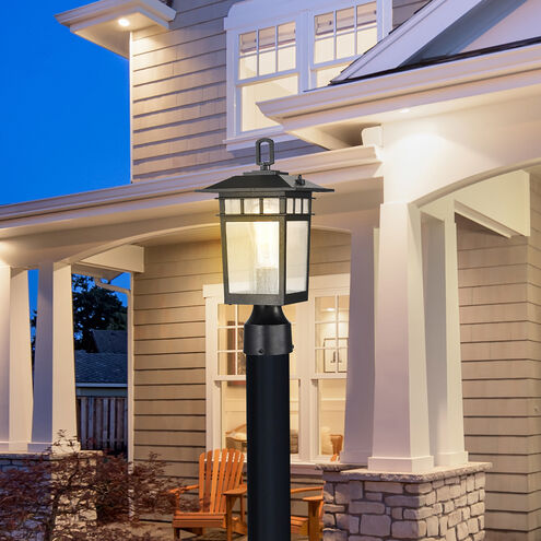 Cove Neck 16 inch Textured Black Post Lantern, Large