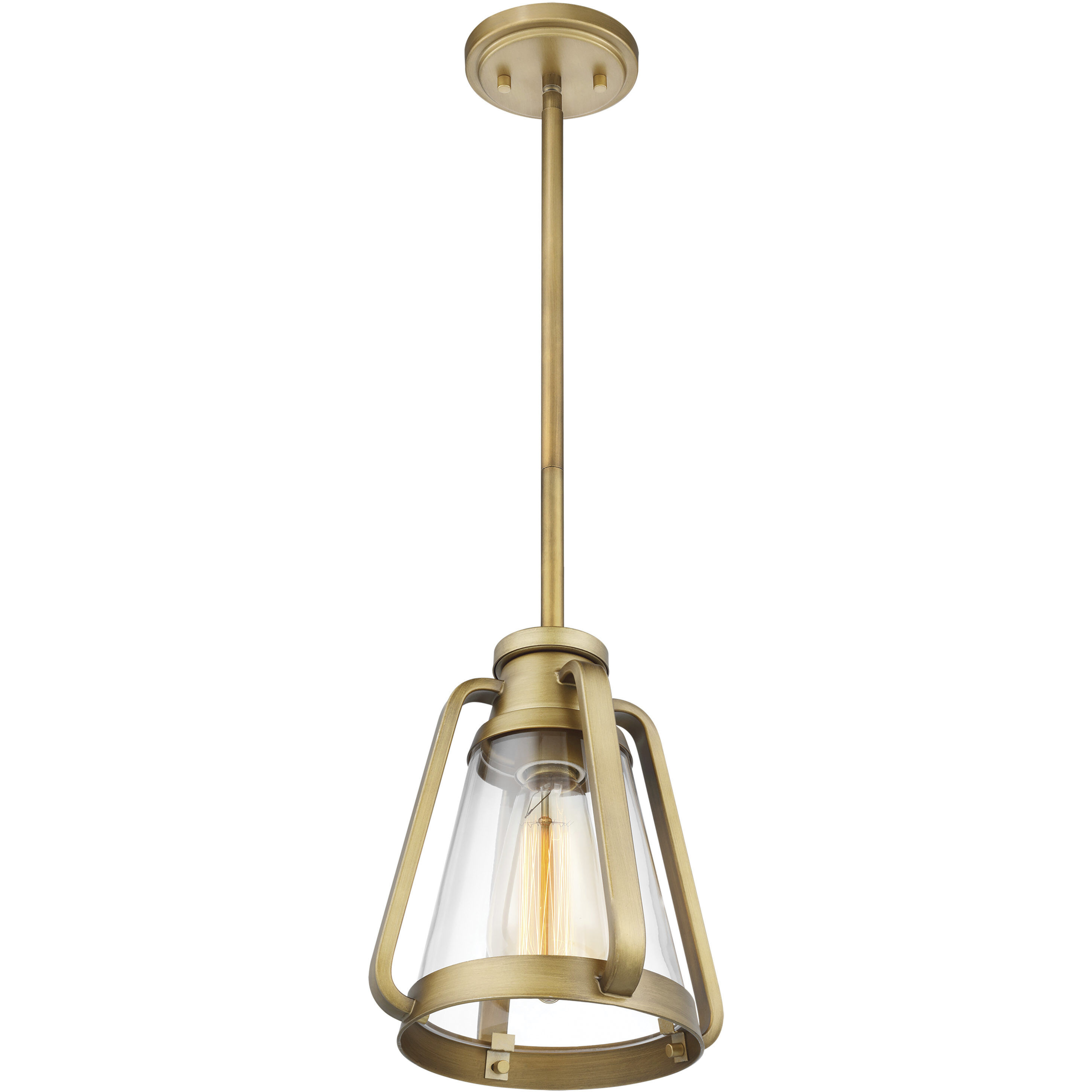 Everett 1 Light 7.13 inch Natural Brass Mini-Pendant Ceiling Light