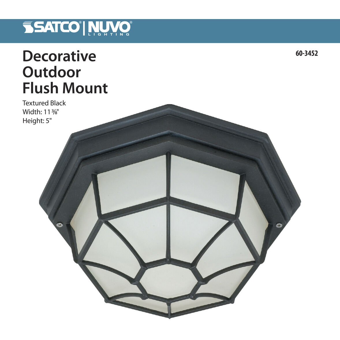 Brentwood 1 Light 11 inch Textured Black Outdoor Flush Mount