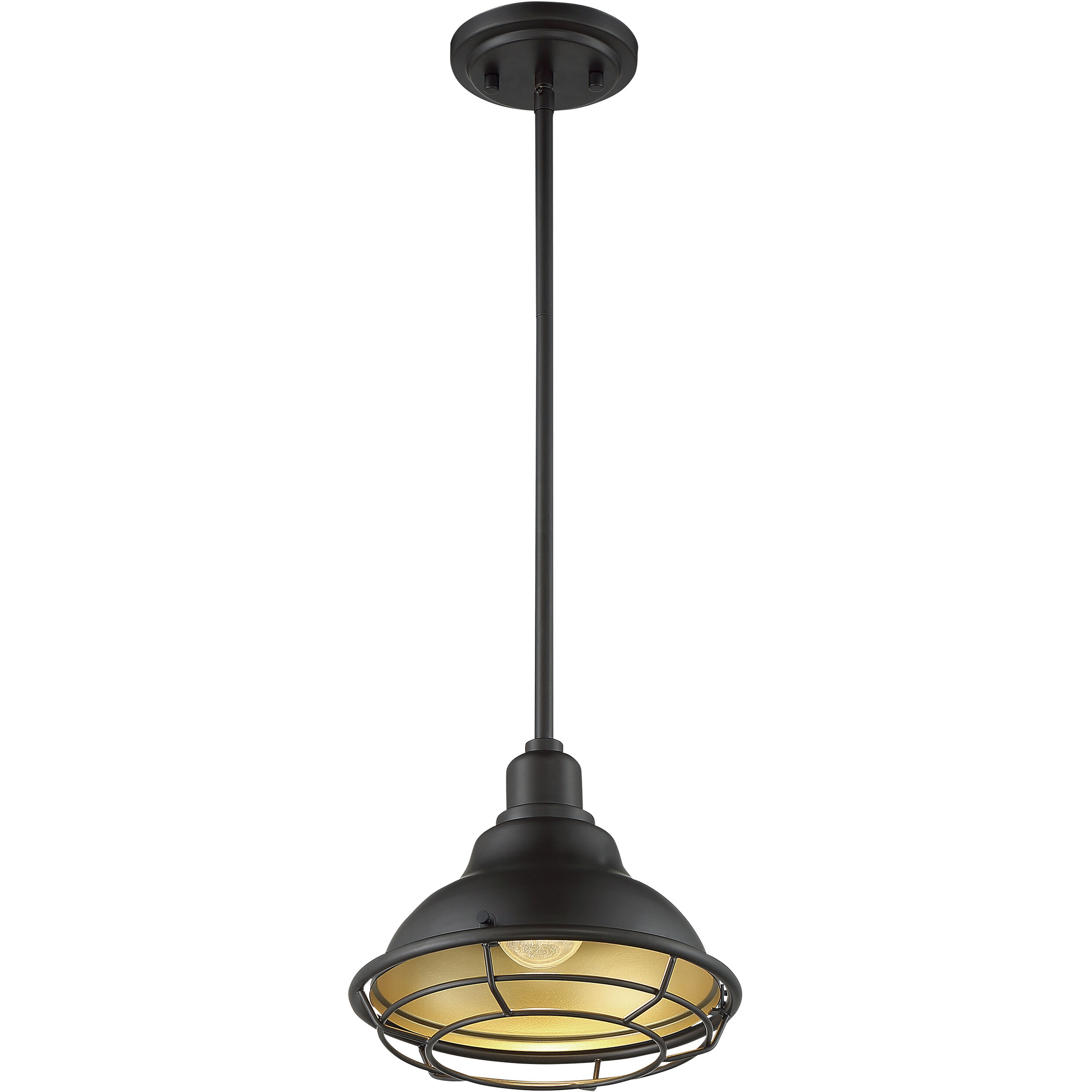 Newbridge 1 Light 9.75 inch Dark Bronze and Gold Pendant Ceiling Light