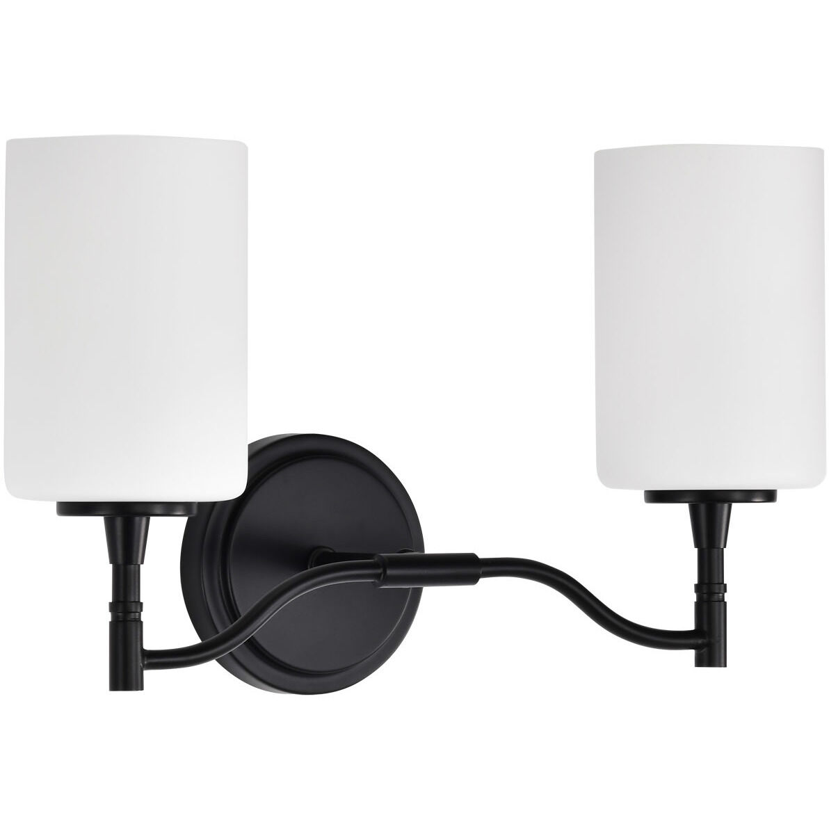 Liam 16 inch Matte Black Vanity Wall Light
