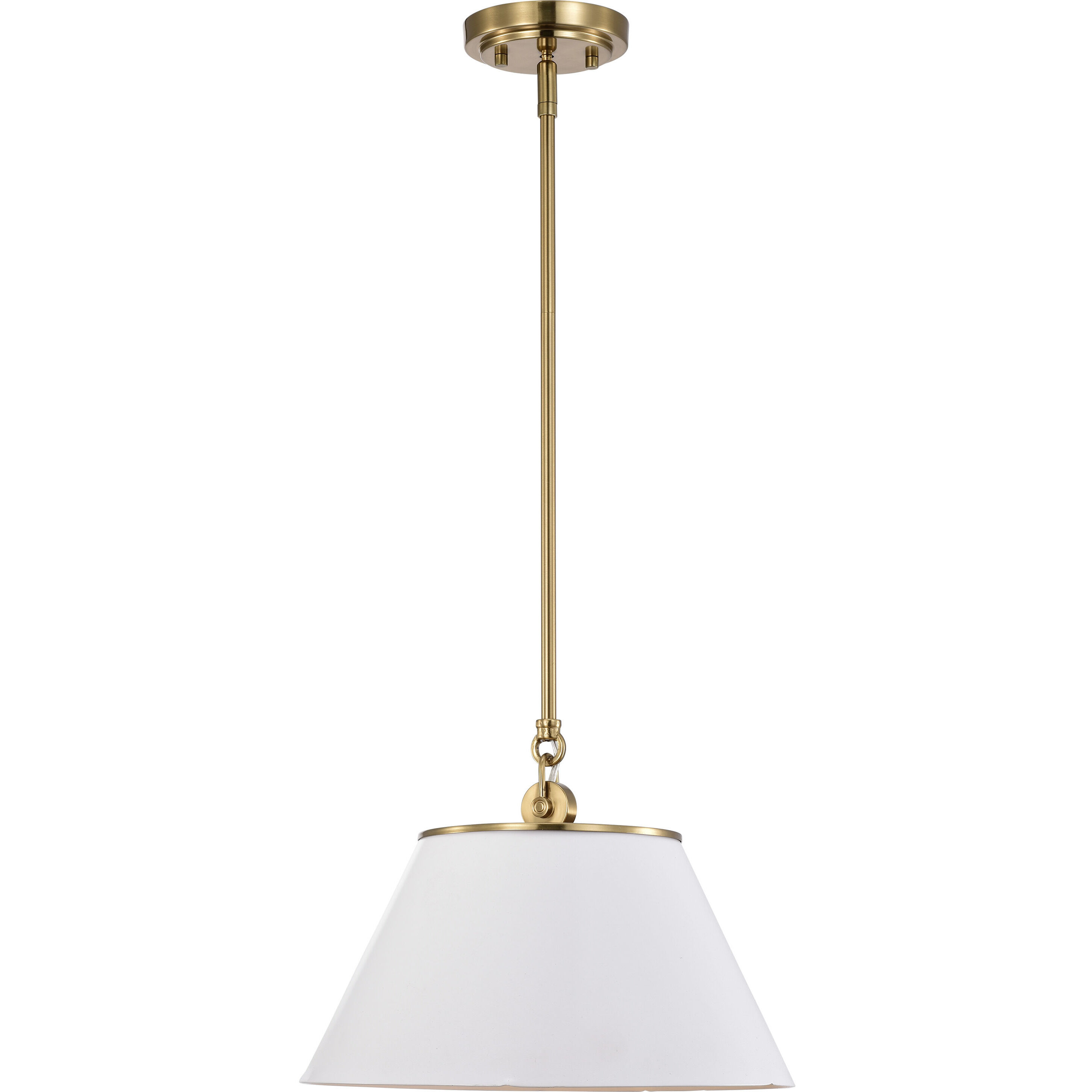 Dover 1 Light 13.75 inch White/Vintage Brass Pendant Ceiling Light