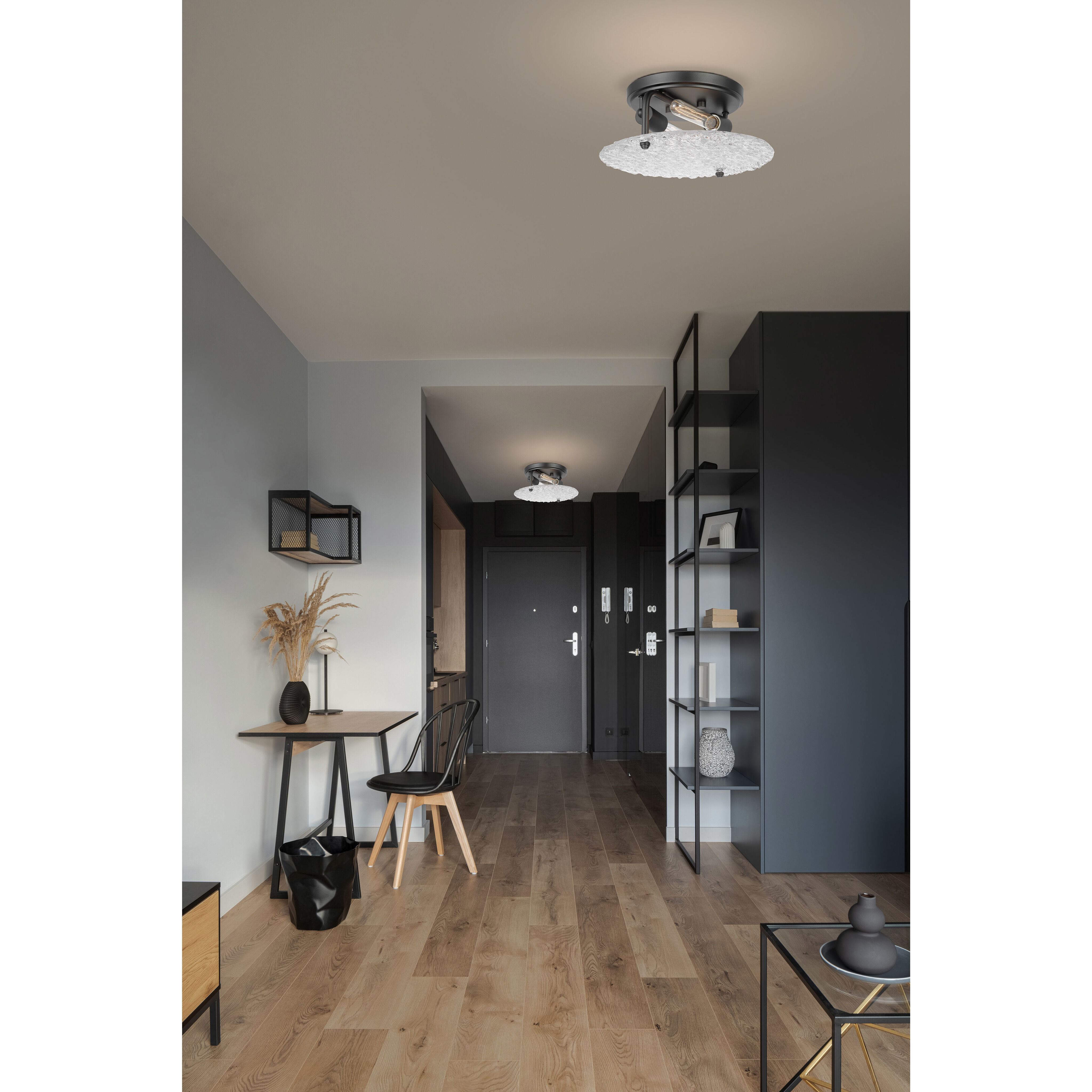 Glacier 2 Light 13 inch Matte Black Flush Mount Ceiling Light