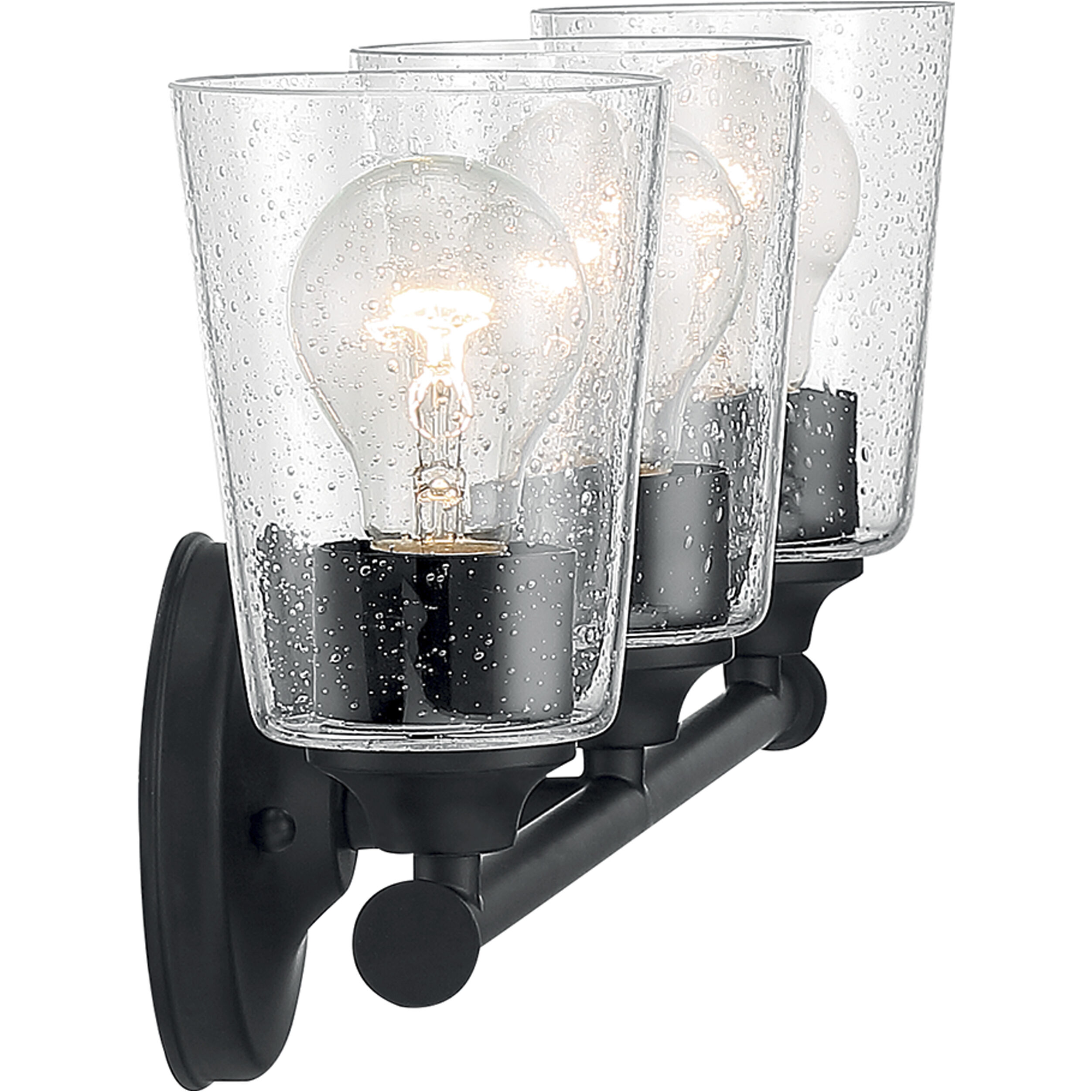 Bransel 3 Light 20 inch Matte Black Vanity Light Wall Light