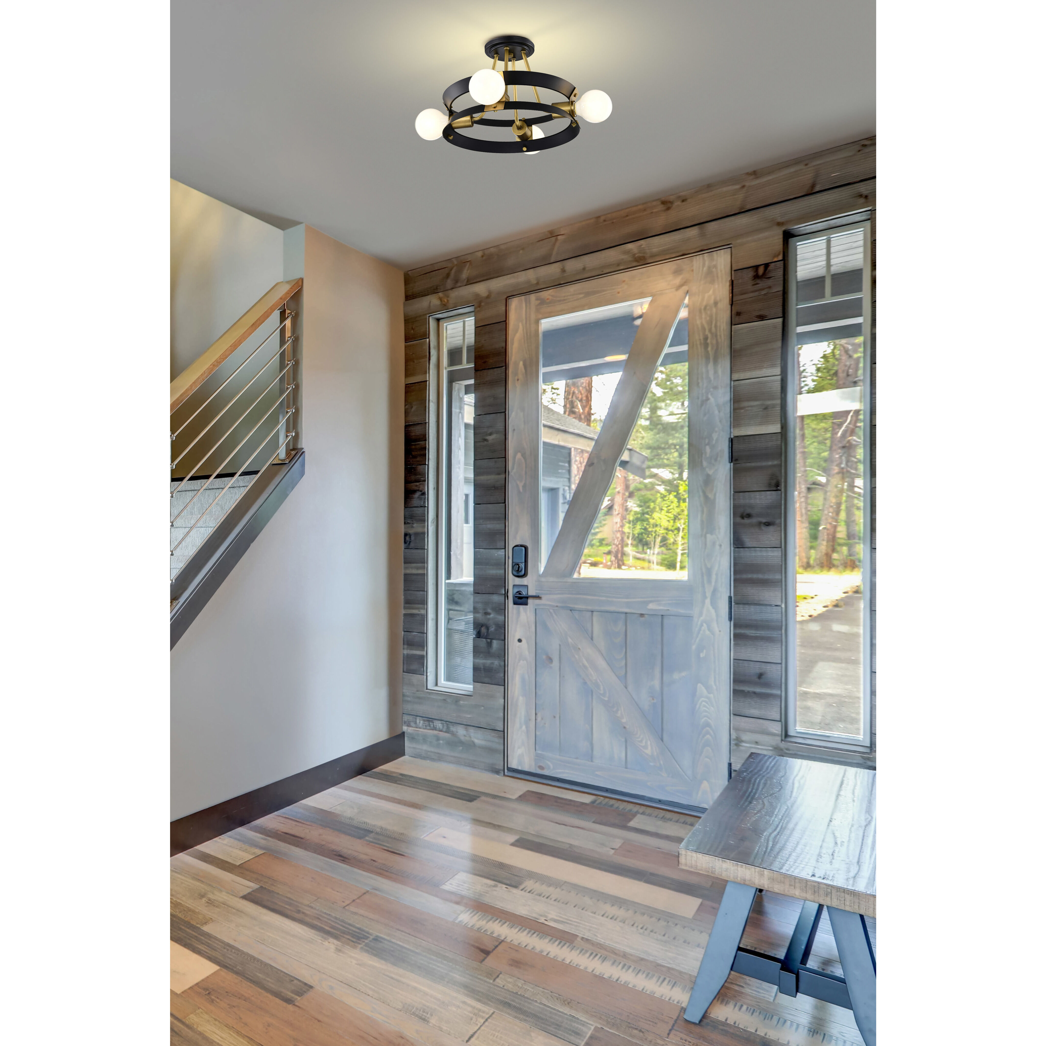 Marsden 4 Light 13.25 inch Matte Black Semi Flush Mount Ceiling Light