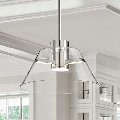 Edmond LED 13.63 inch Polished Nickel Pendant Ceiling Light