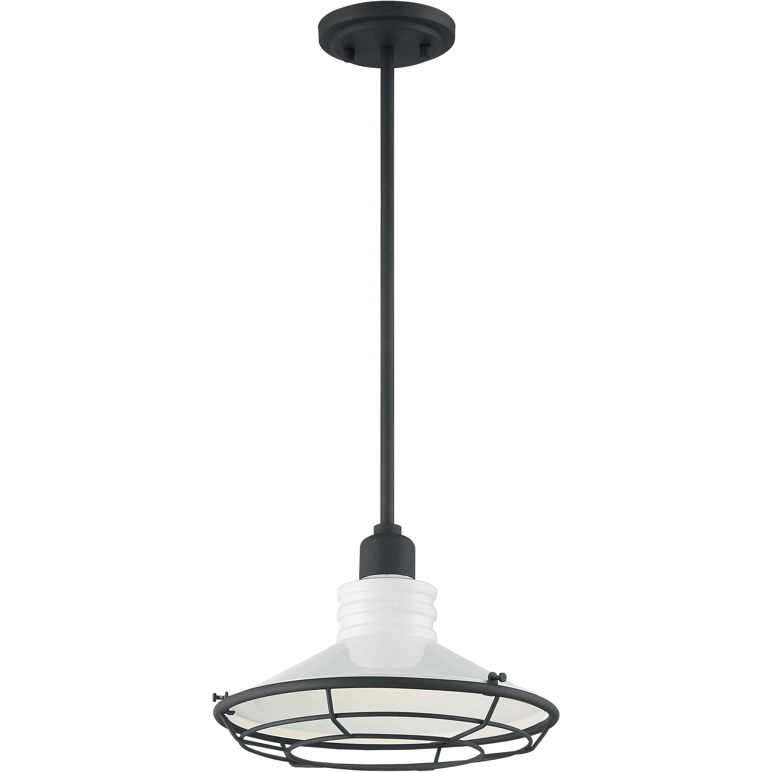Blue Harbor 1 Light 12 inch Gloss White and Black Accents Pendant Ceiling Light