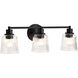 Grayson 24 inch Matte Black Vanity Wall Light